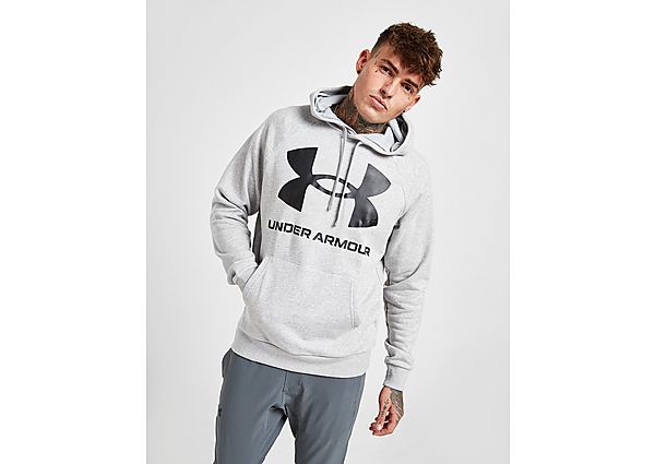 Under Armour Sweat à Capuche Rival Large Logo Homme - Mod Gray Light Heather, Mod Gray Light Heather