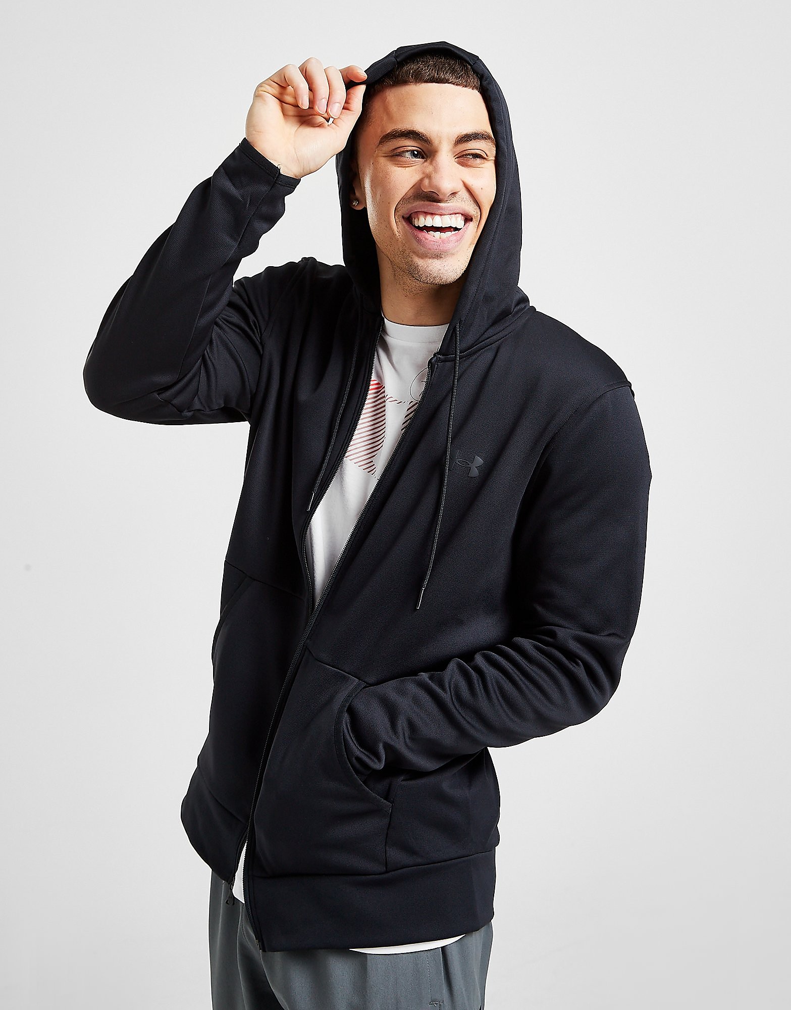 Under Armour Rival Full Zip Fleece Hoodie - Black - Mens, Black
