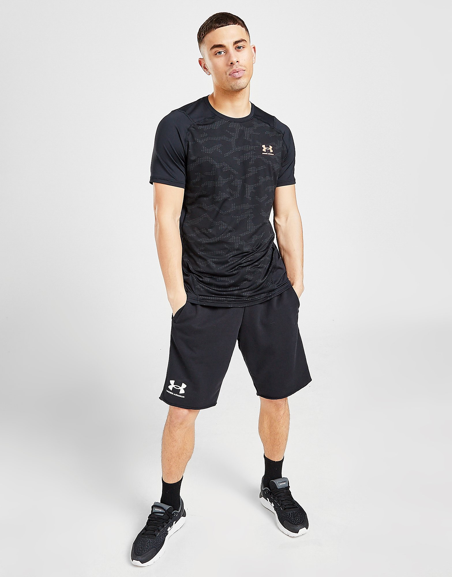 

Under Armour Rival French Terry Shorts - Black - Mens, Black