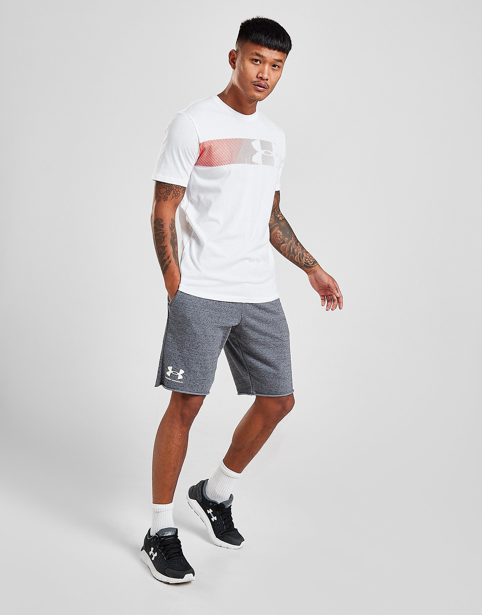 

Under Armour Rival French Terry Shorts - Pitch Gray Full Heather - Mens, Pitch Gray Full Heather