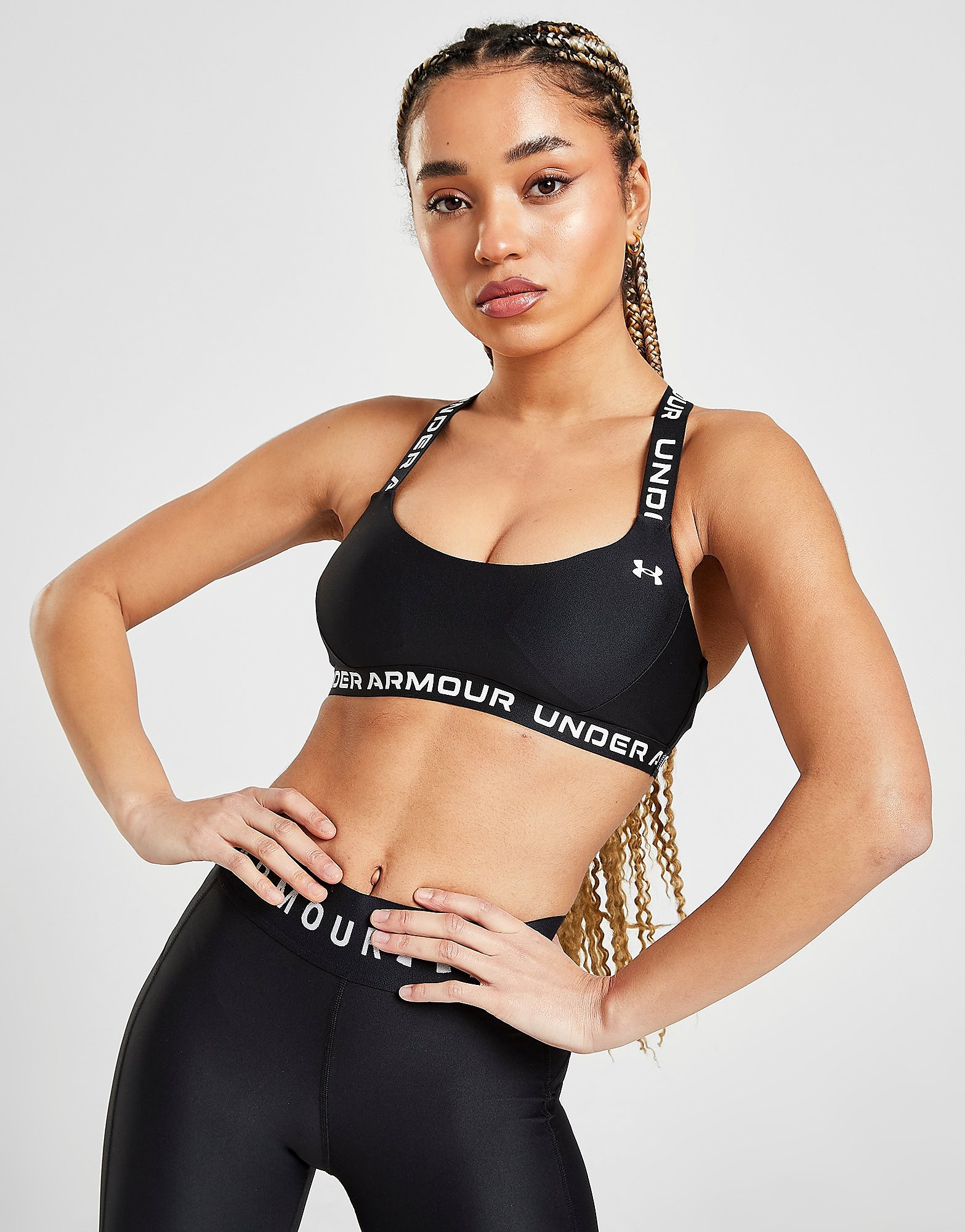 

Under Armour Tape Logo Bra - Only at JD - Black - Womens, Black