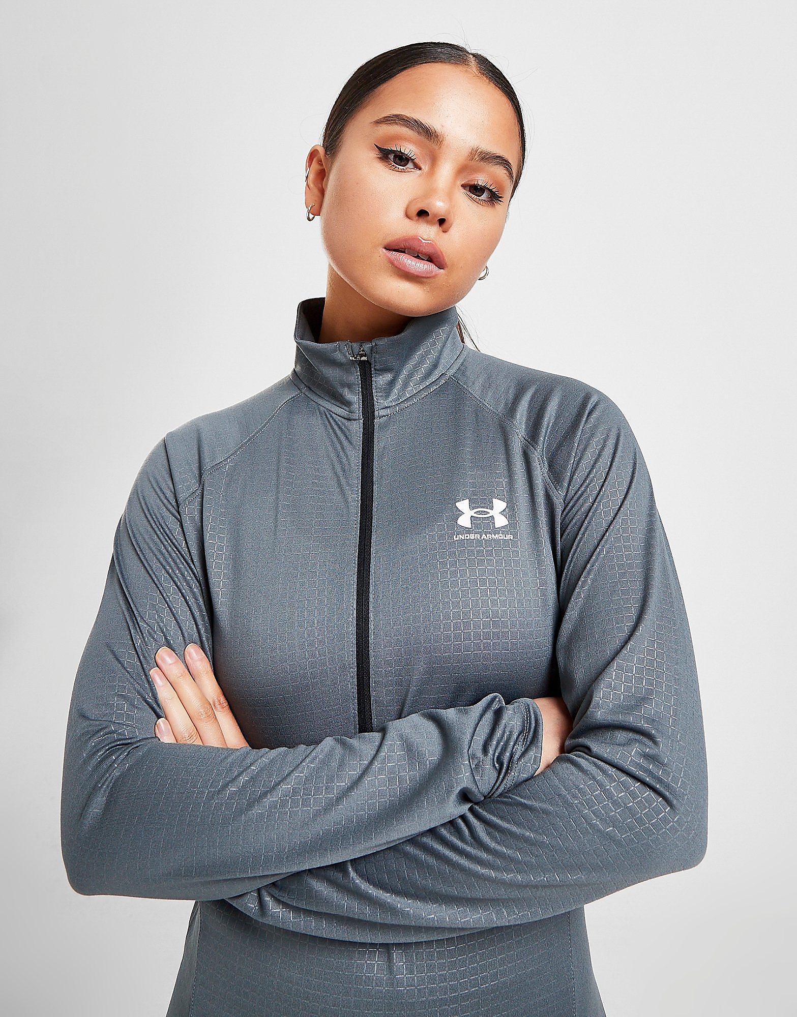 

Under Armour Tech Grid 1/4 Zip Track Top - Only at JD - Grey - Womens, Grey