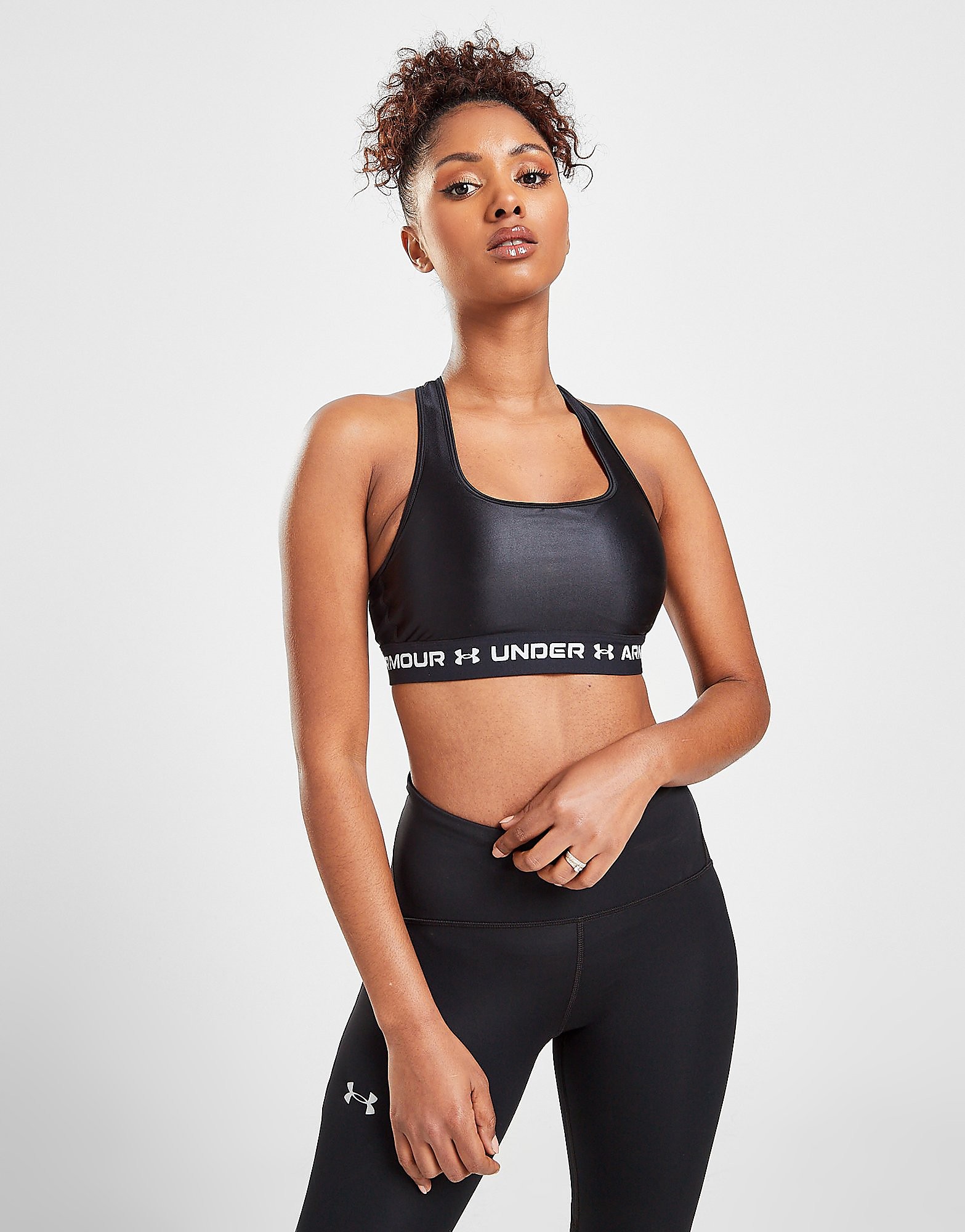 

Under Armour Shine Cross Back Bra - Black - Womens, Black