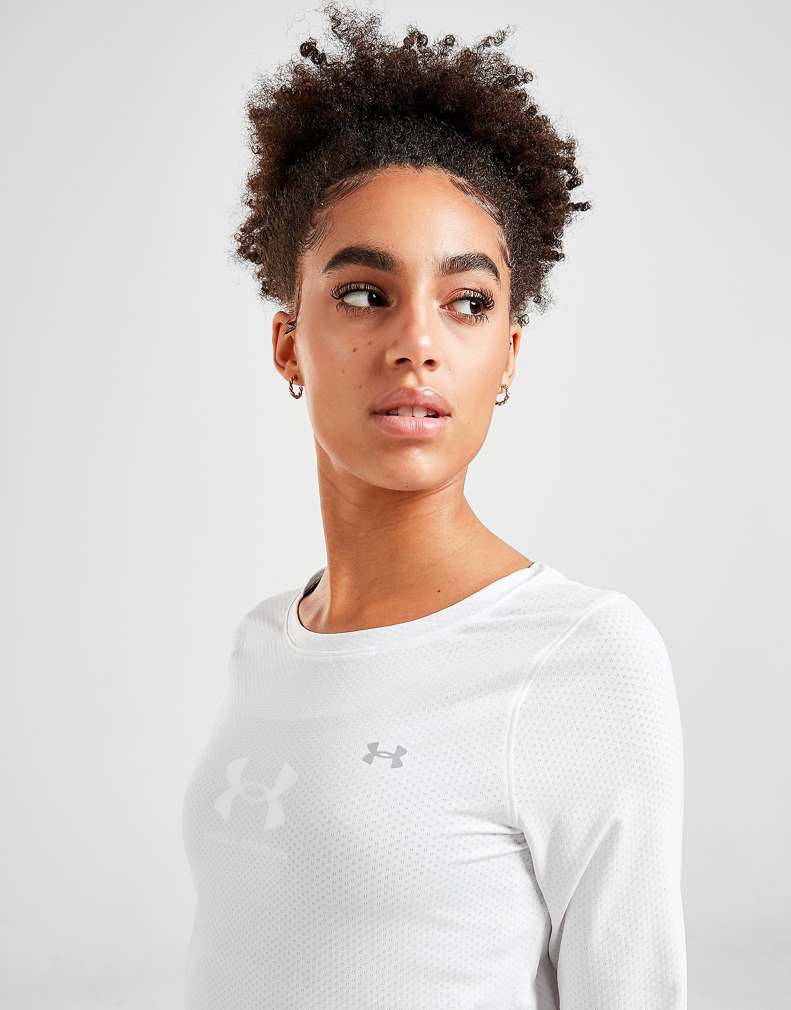

Under Armour HeatGear Armour Long Sleeve T-Shirt - White/Silver - Womens, White/Silver