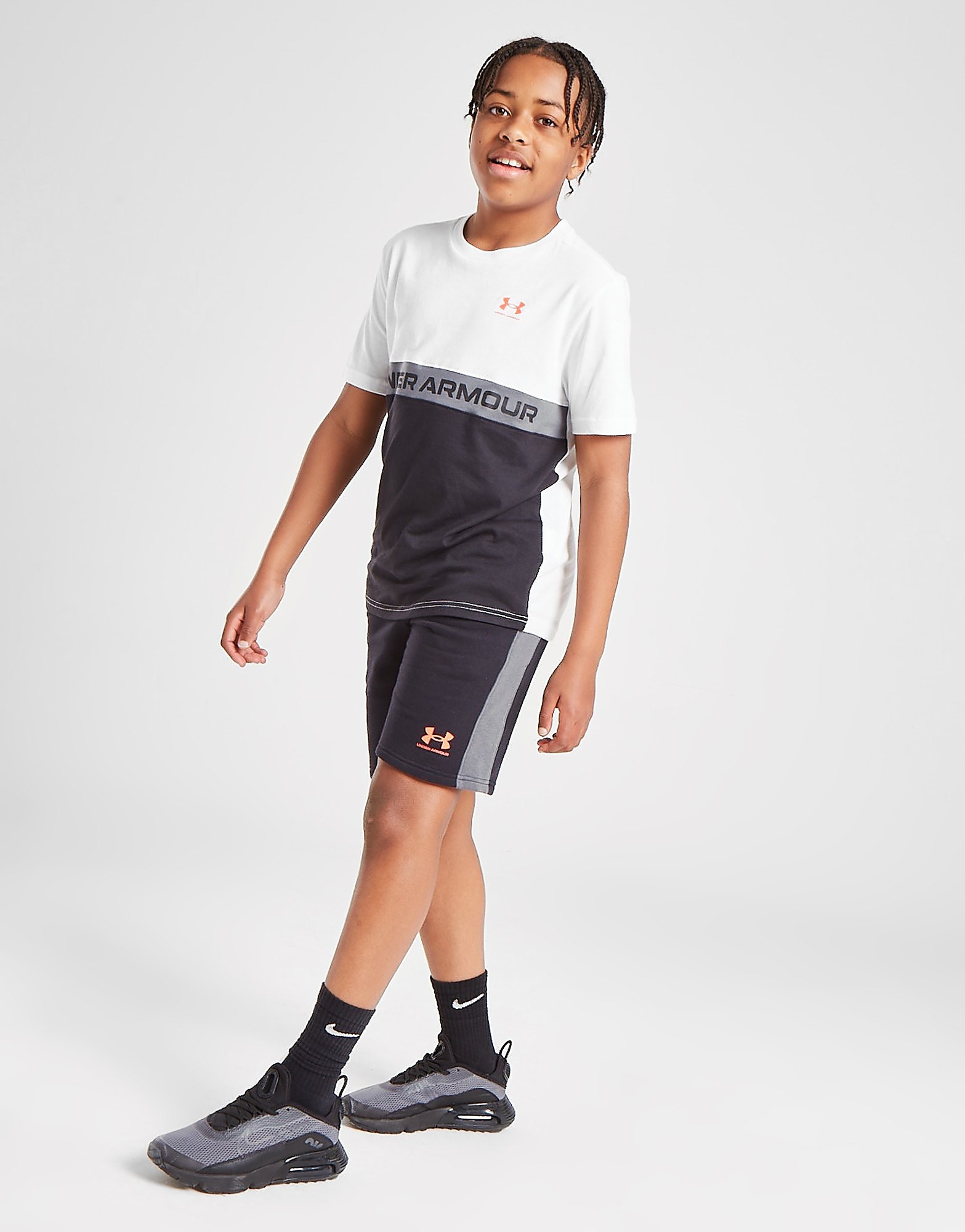 

Under Armour Sport Stripe Fleece Shorts Junior - Only at JD - Black - Kids, Black
