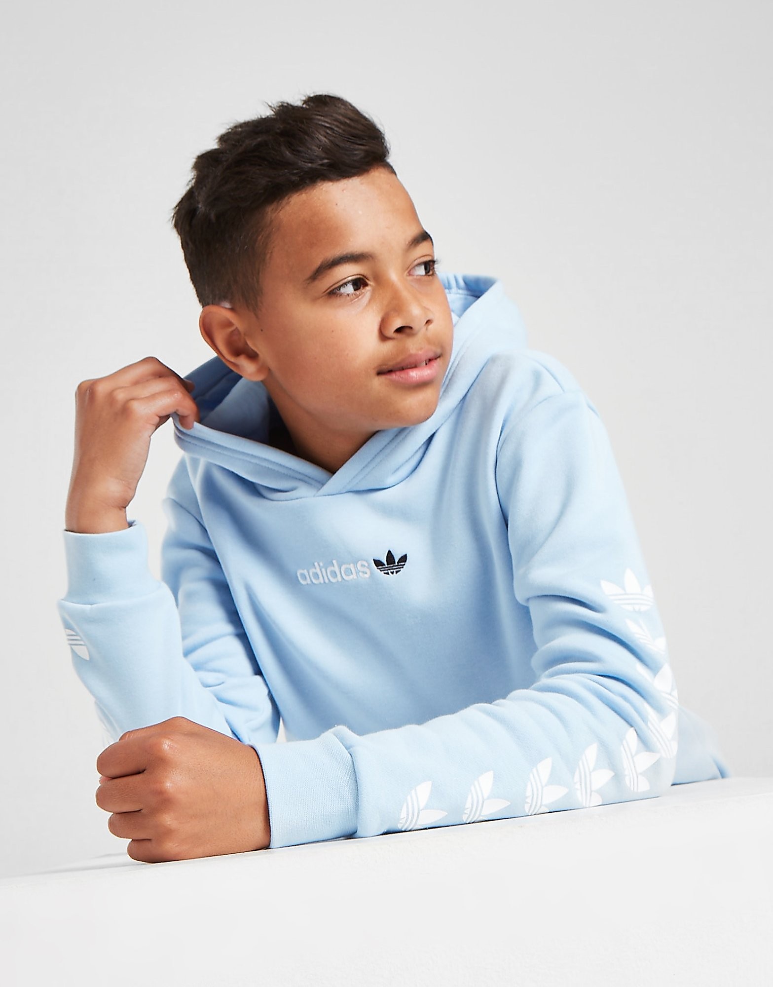 

adidas Originals Repeat Trefoil Hoodie Junior - Only at JD - Blue - Kids, Blue
