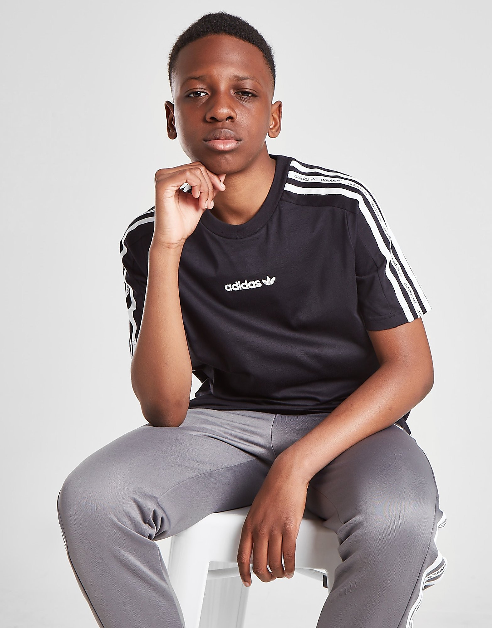 

adidas Originals Tape Poly T-Shirt Junior - Black - Kids, Black