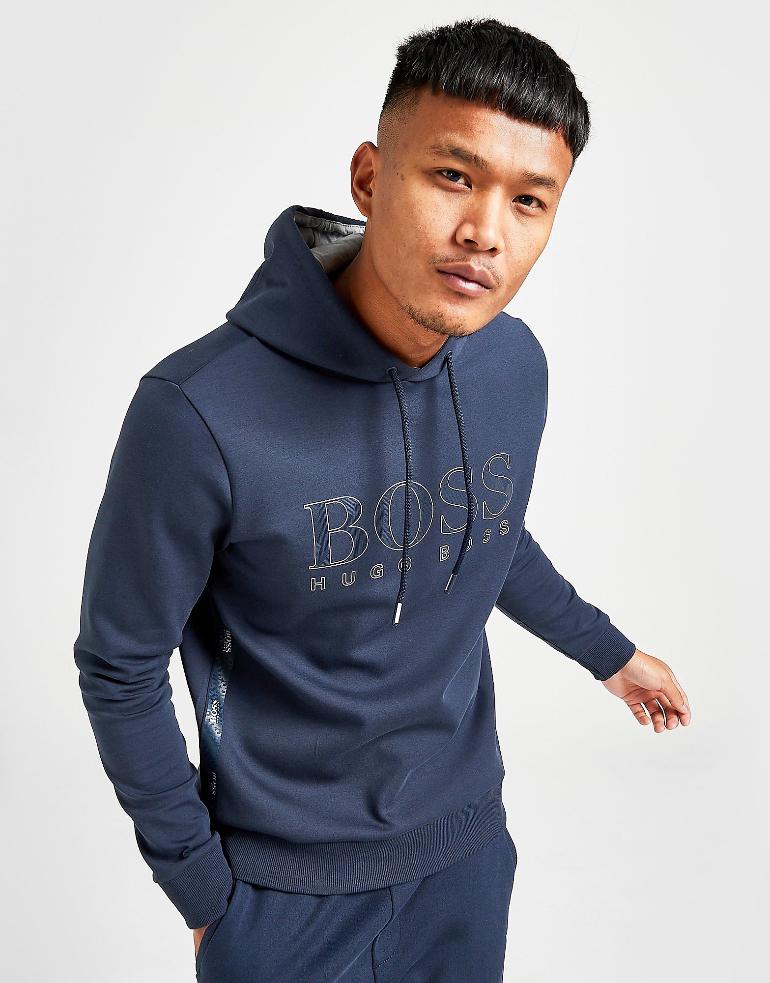 

BOSS Soody Large Logo Hoodie - Blue - Mens, Blue