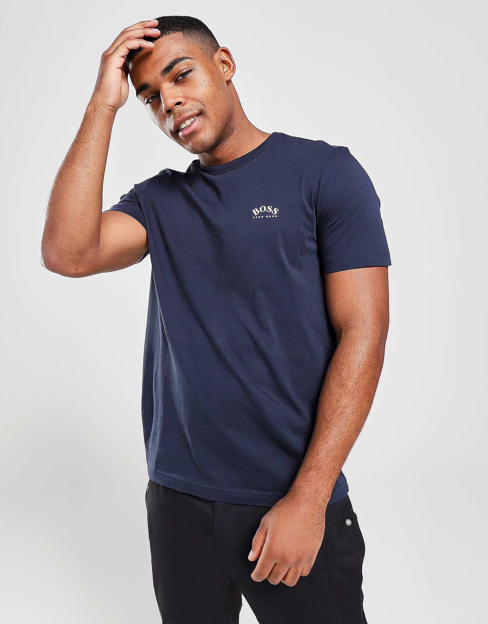 

BOSS Curved Logo T-Shirt - Navy - Mens, Navy