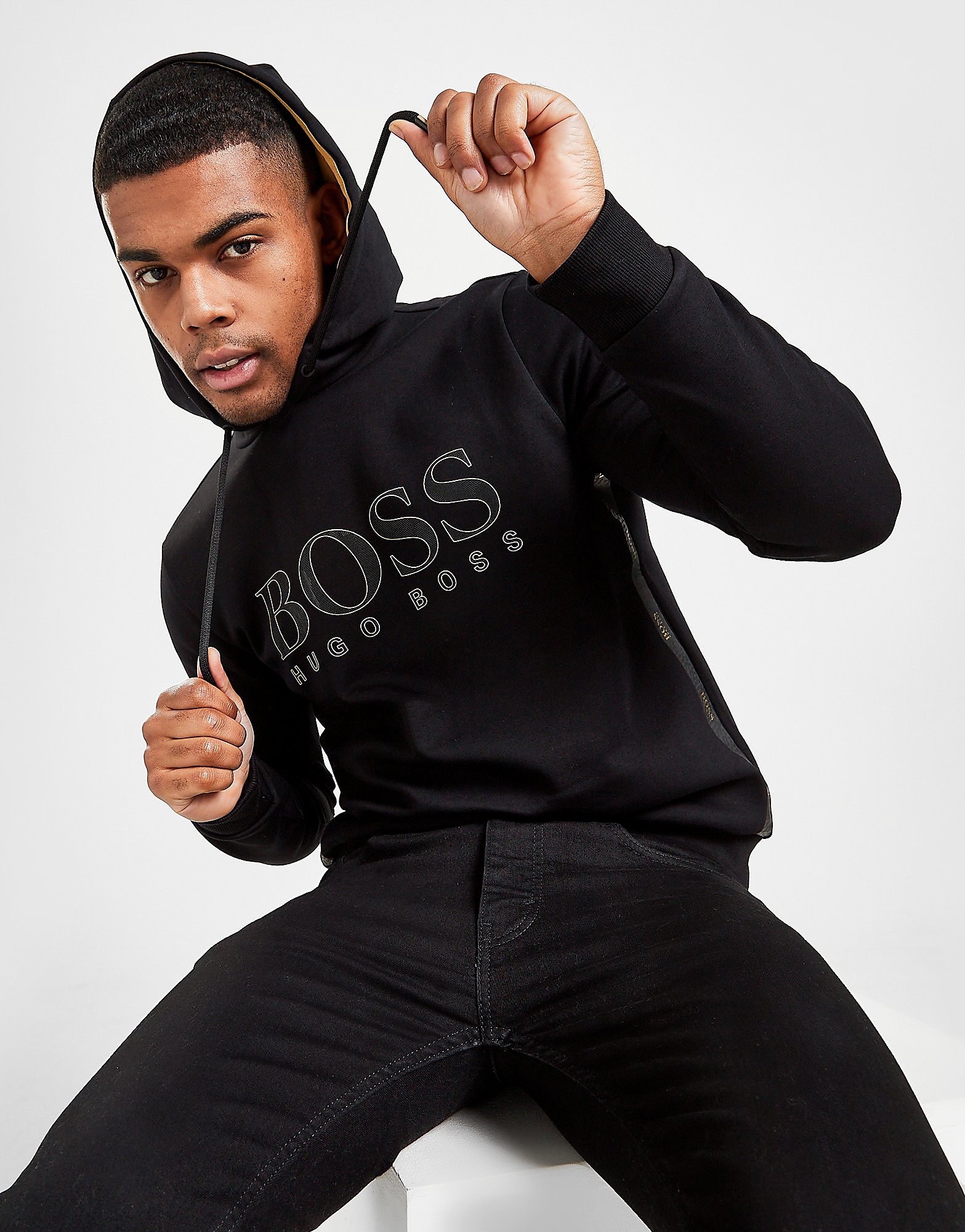 

BOSS Soody Large Logo Hoodie - Black - Mens, Black