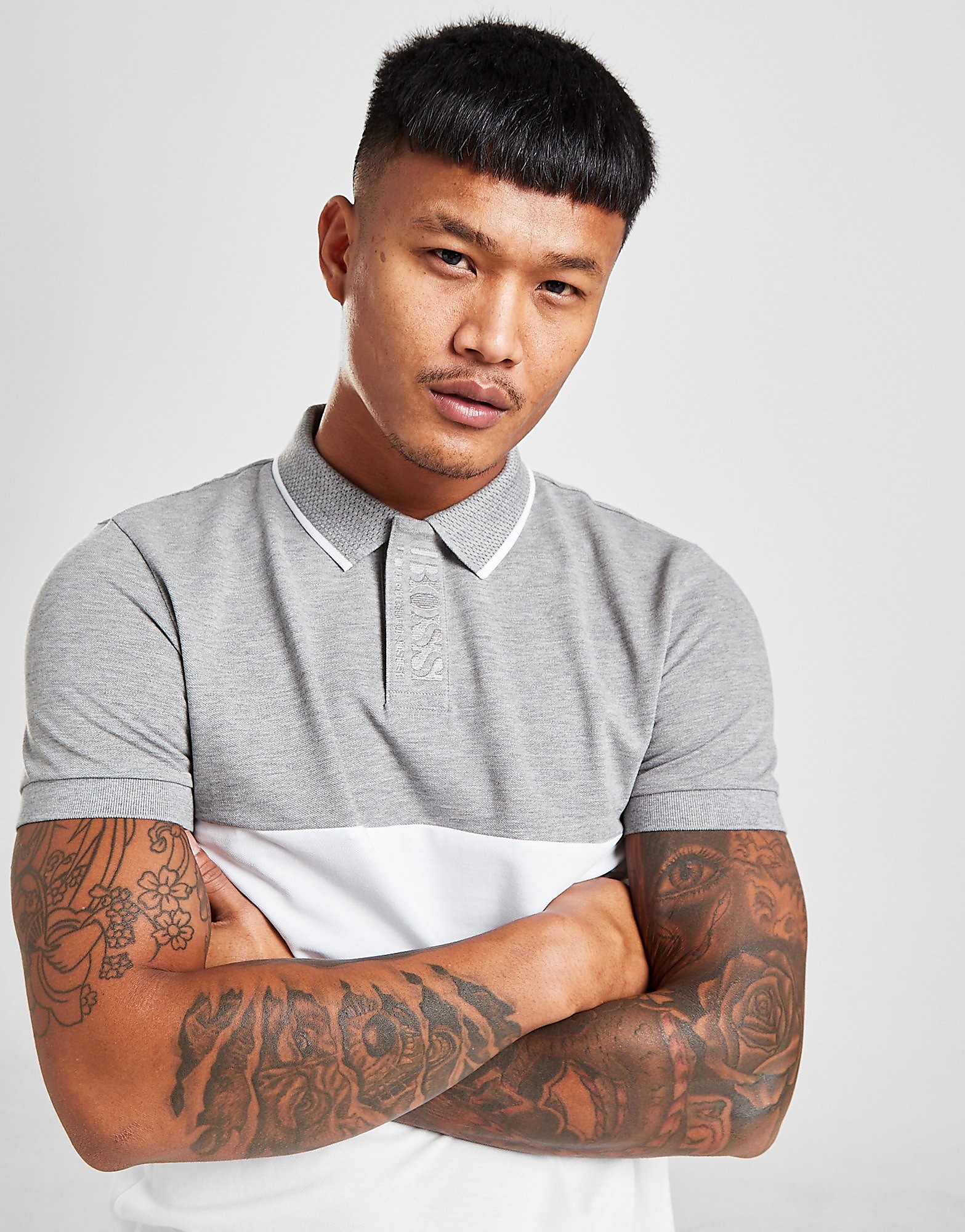 

BOSS Paule Neck Box Polo Shirt - Grey - Mens, Grey