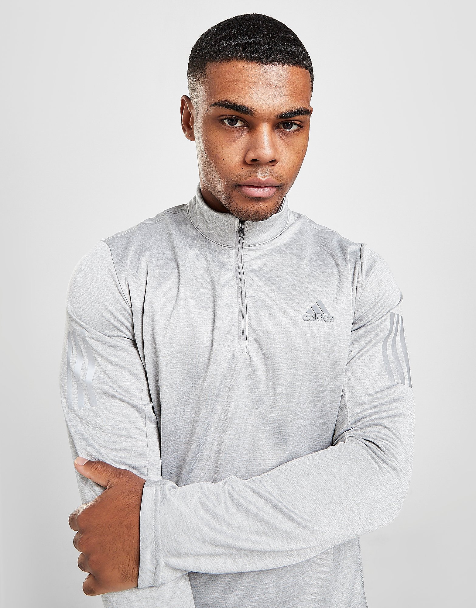 

adidas Tech Reflective 1/4 Zip Track Top - Only at JD - Grey - Mens, Grey
