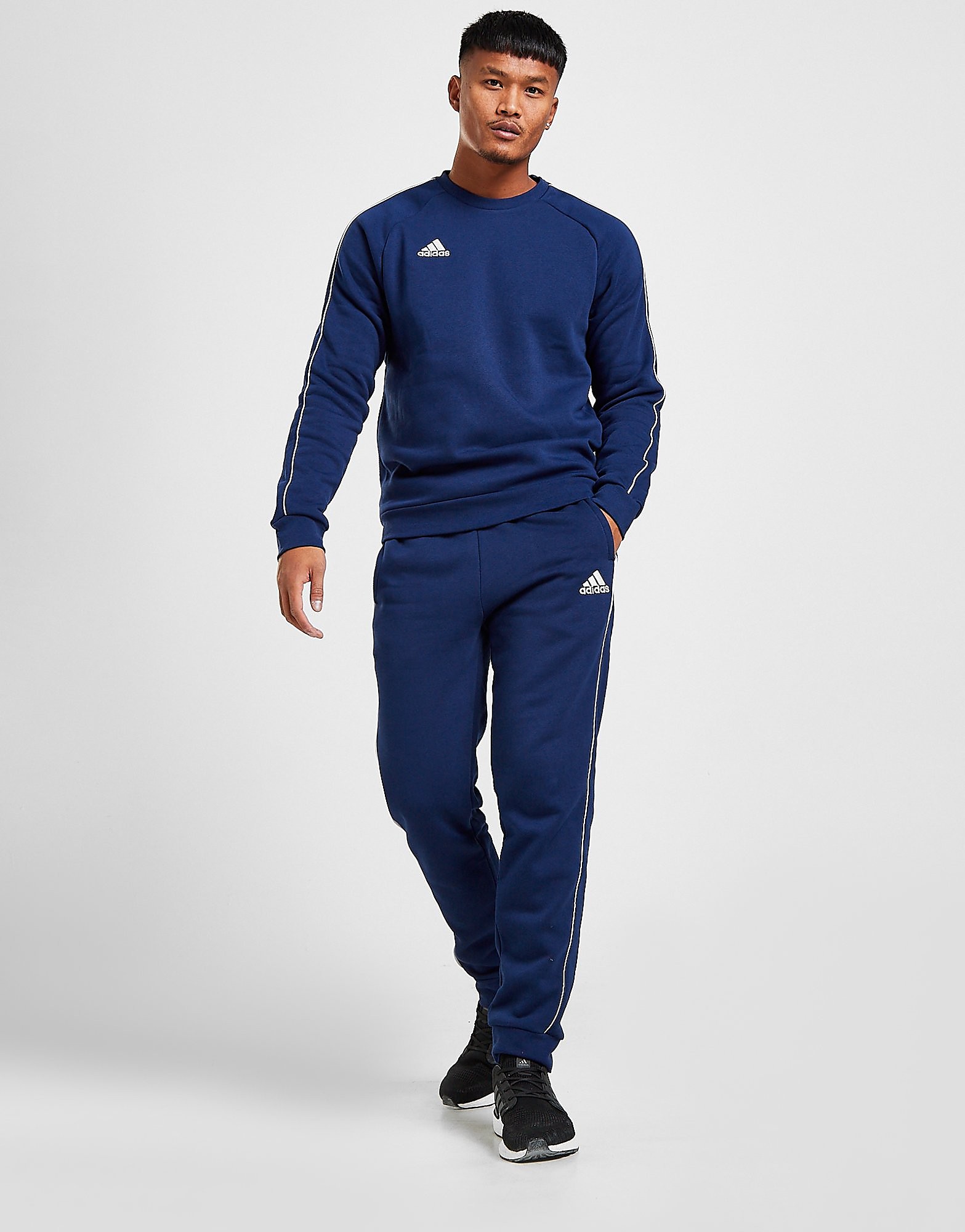 adidas Football Fleece Joggers - Dark Blue / White - Mens, Dark Blue / White