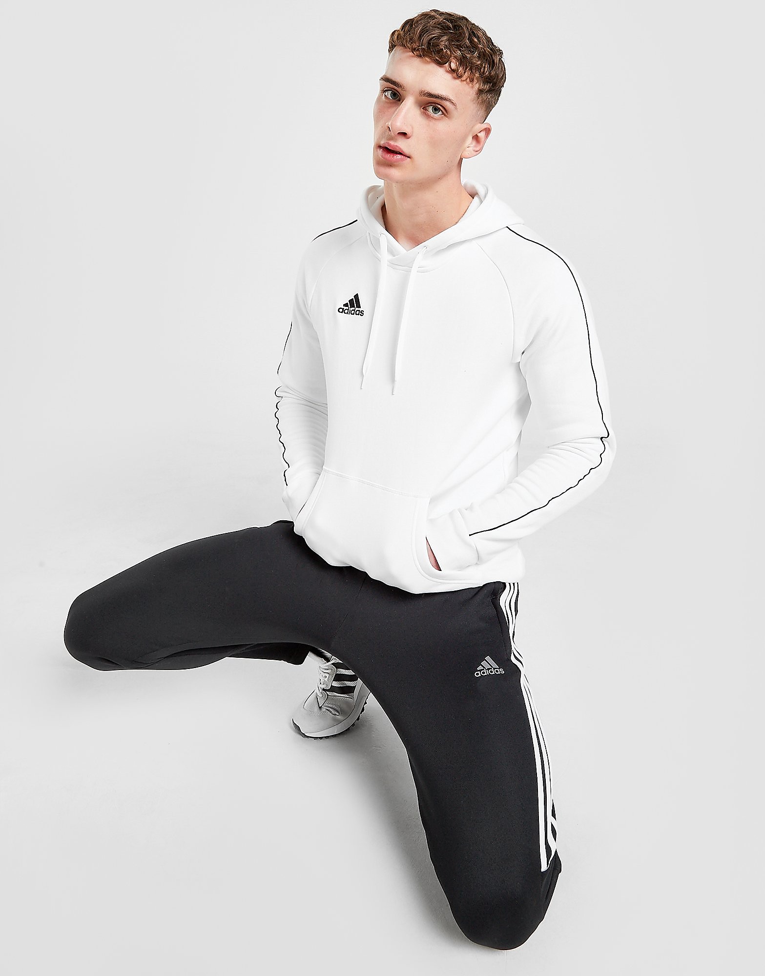 

adidas Football Fleece Overhead Hoodie - White - Mens, White