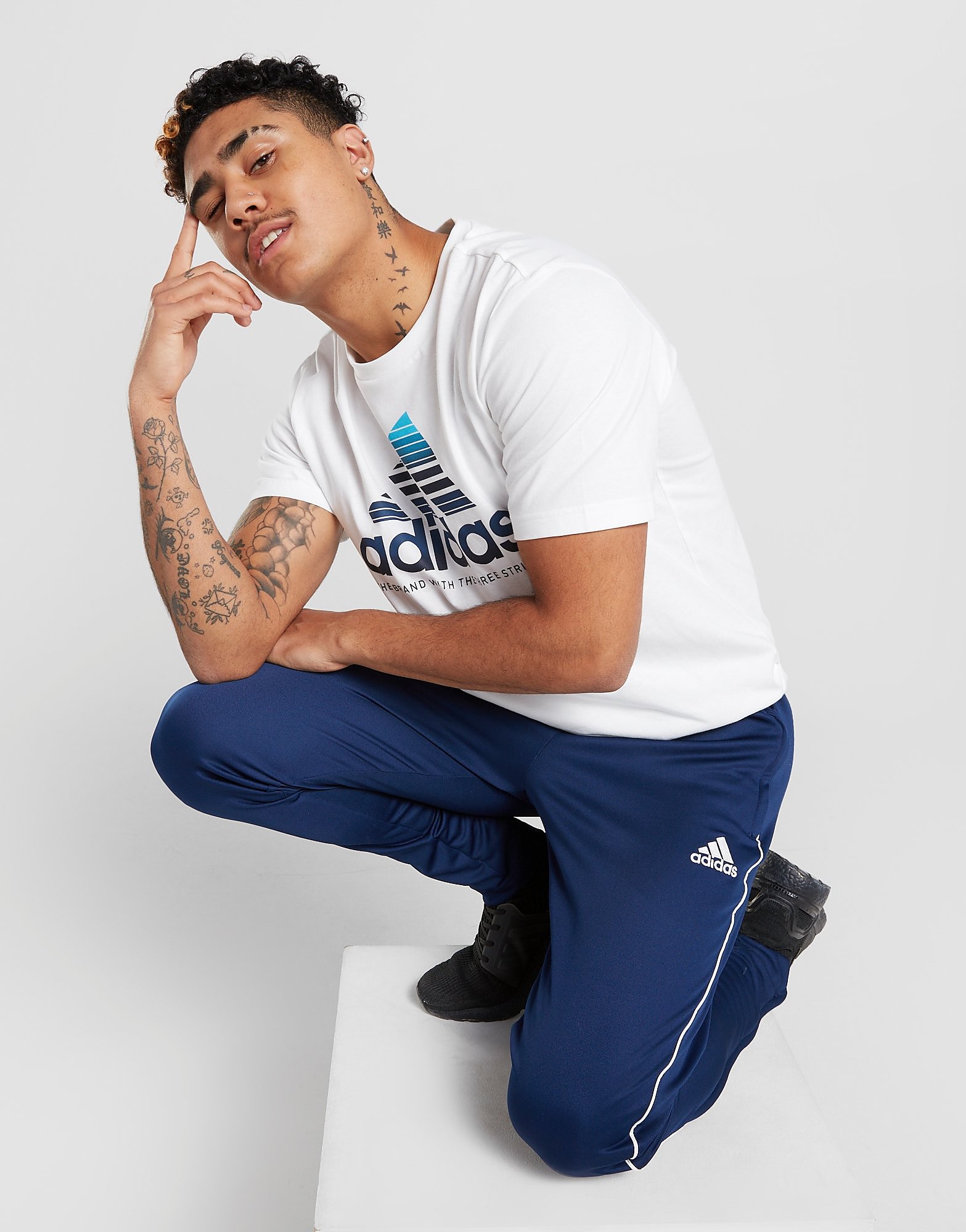 

adidas Football Core Poly Track Pants - Dark Blue / White/NVY, Dark Blue / White/NVY