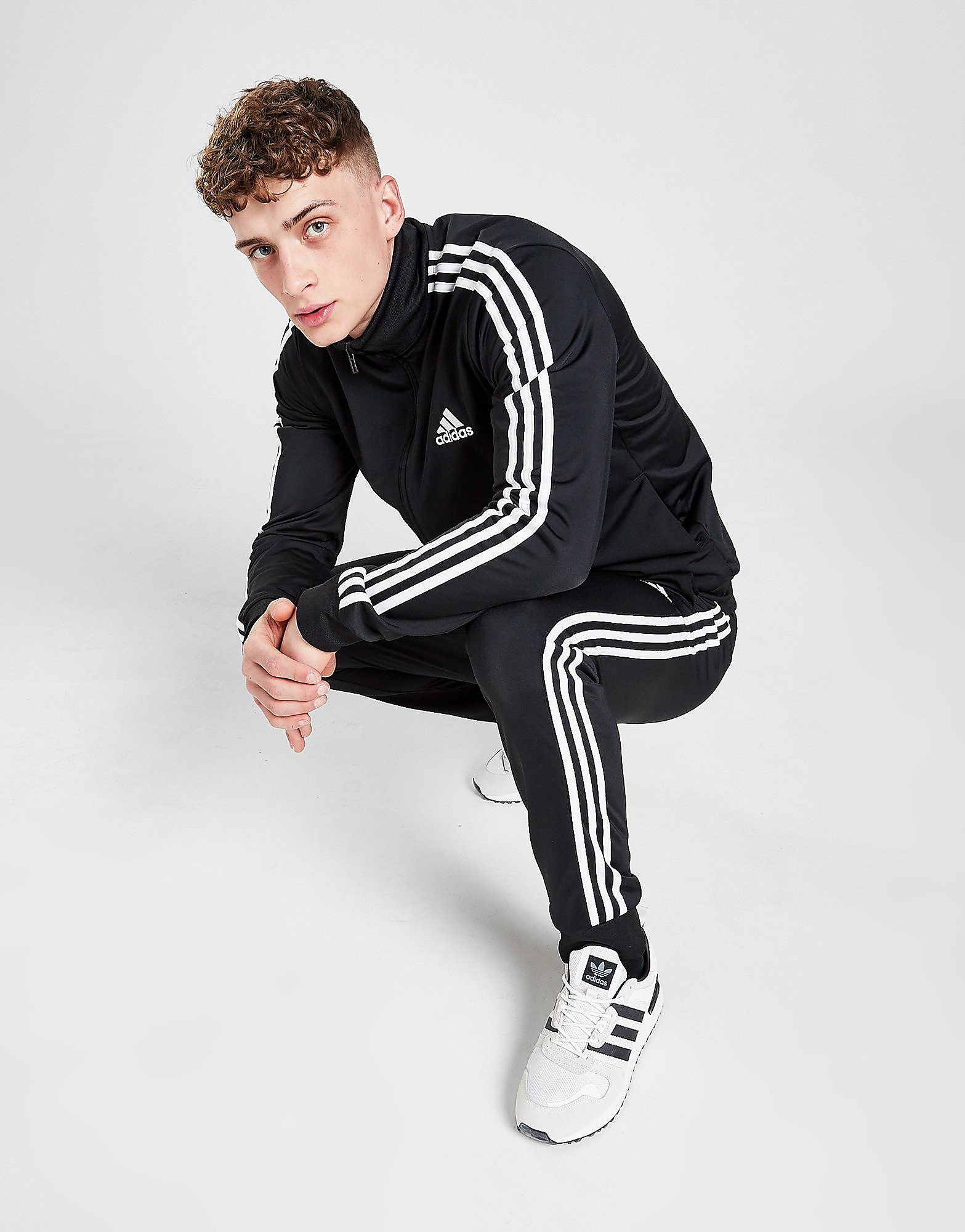 

adidas Badge of Sport Poly Tracksuit - Black / White, Black / White