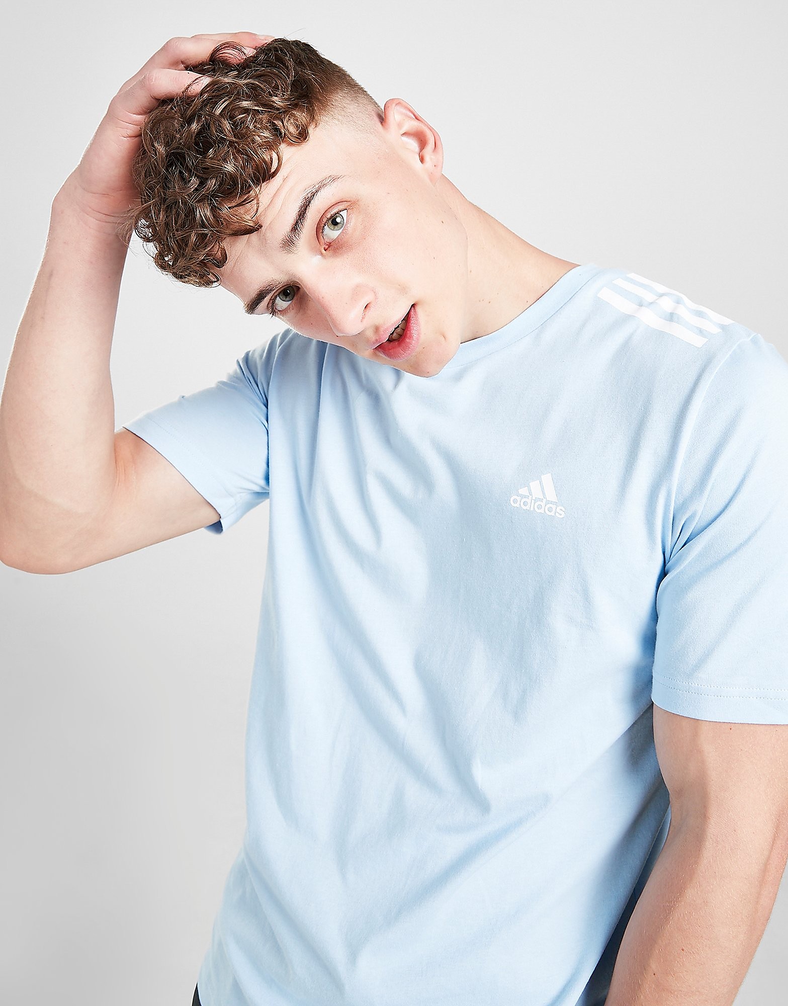 

adidas Badge of Sport 3-Stripes T-Shirt - Only at JD - Blue - Mens, Blue