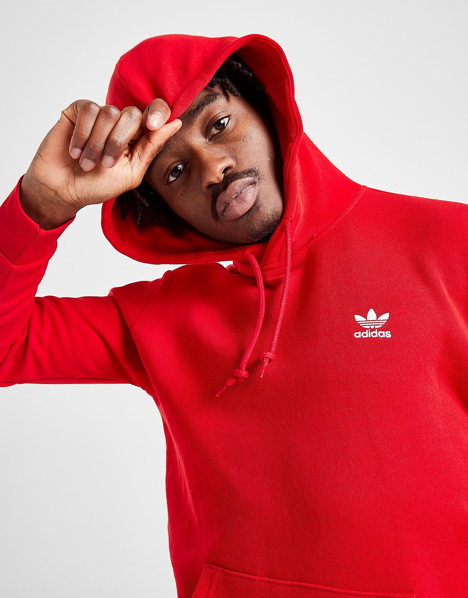 

adidas Originals Trefoil Essential Hoodie - Scarlet - Mens, Scarlet