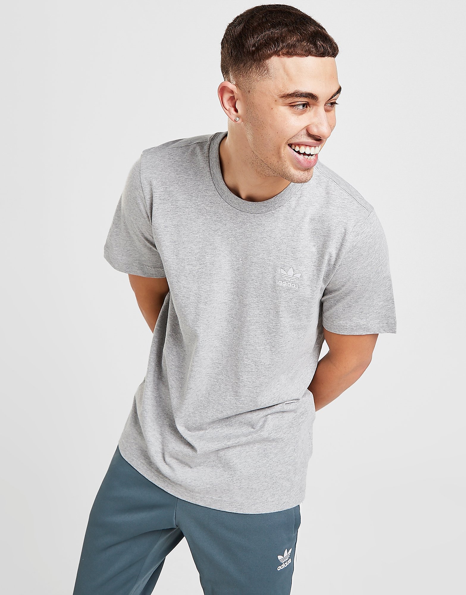 

adidas Originals Trefoil Essentials T-Shirt - Grey - Mens, Grey