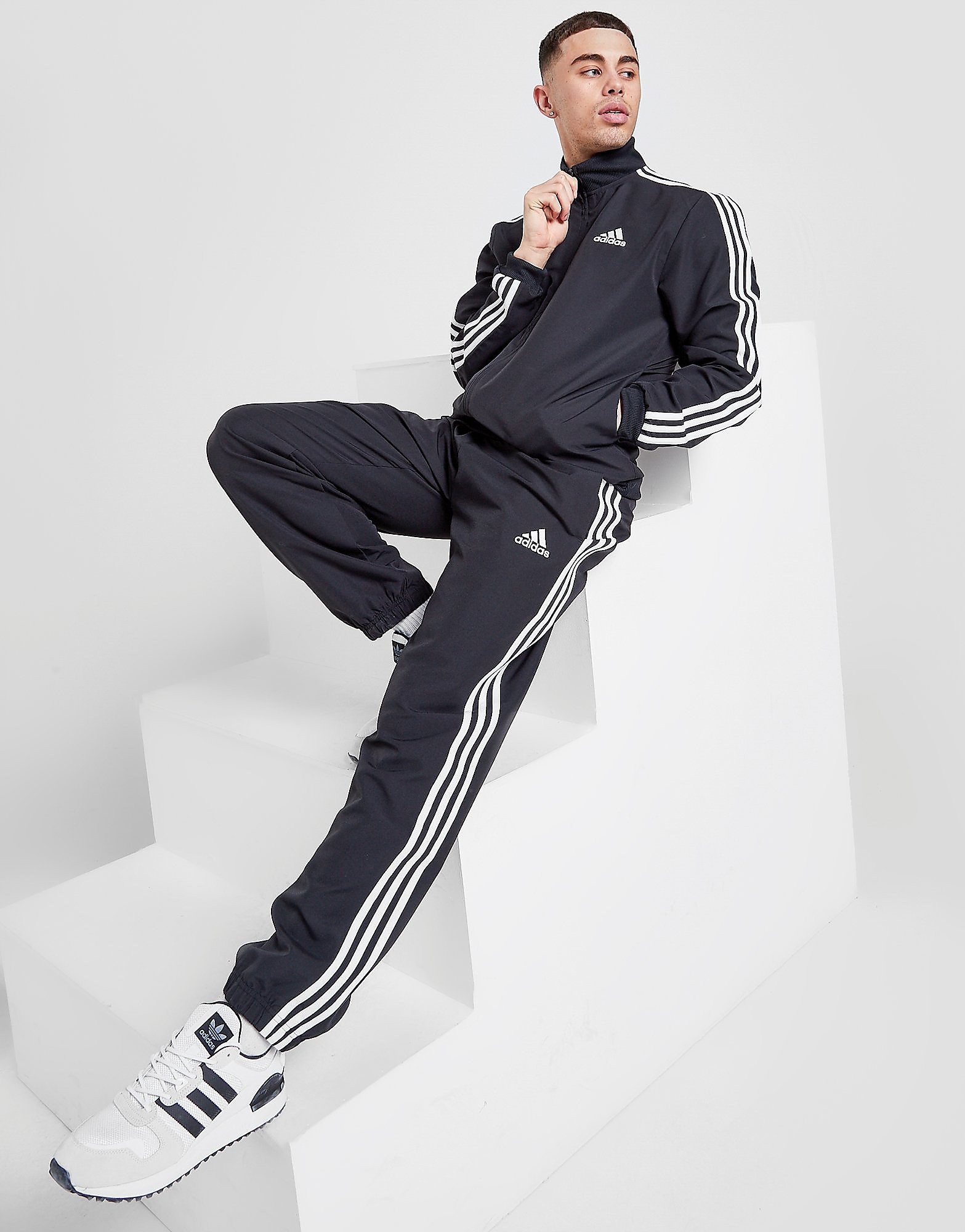 

adidas Badge of Sport Woven Tracksuit - Only at JD - Black / White - Mens, Black / White