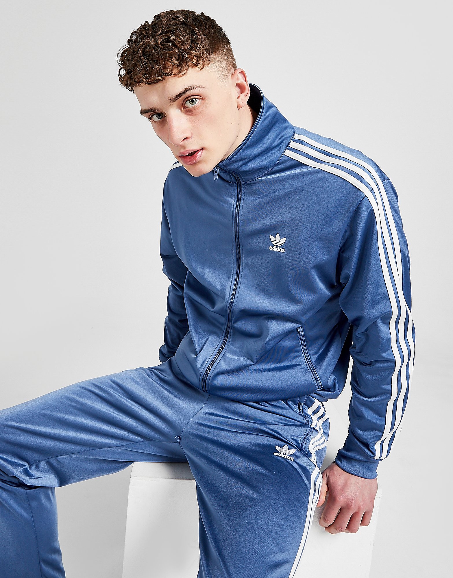 

adidas Originals Firebird Track Top - Crew Blue/White - Mens, Crew Blue/White