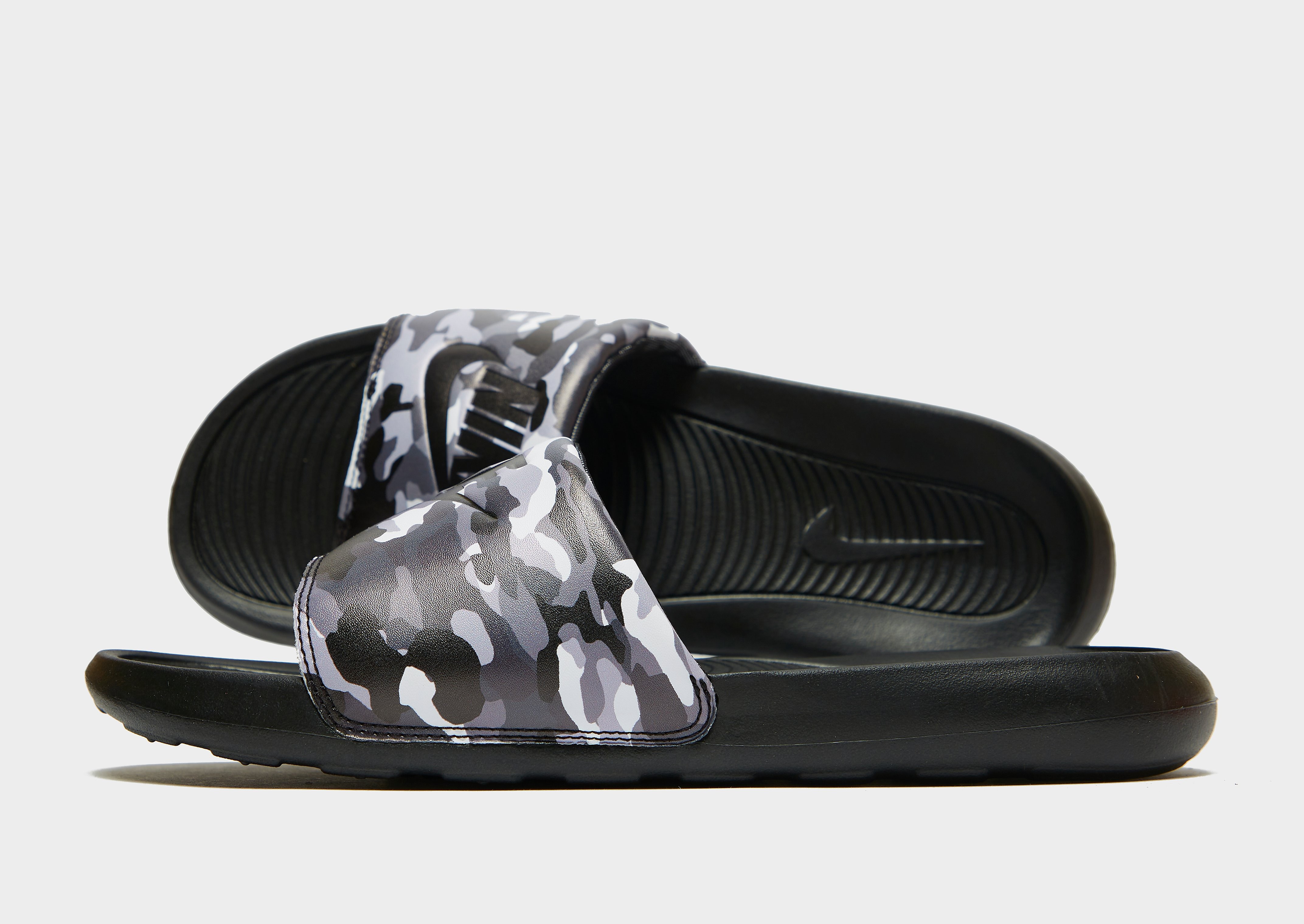 Nike Victori One Slides - Black/Grey Fog/Particle Grey/Black - Mens, Black/Grey Fog/Particle Grey/Black