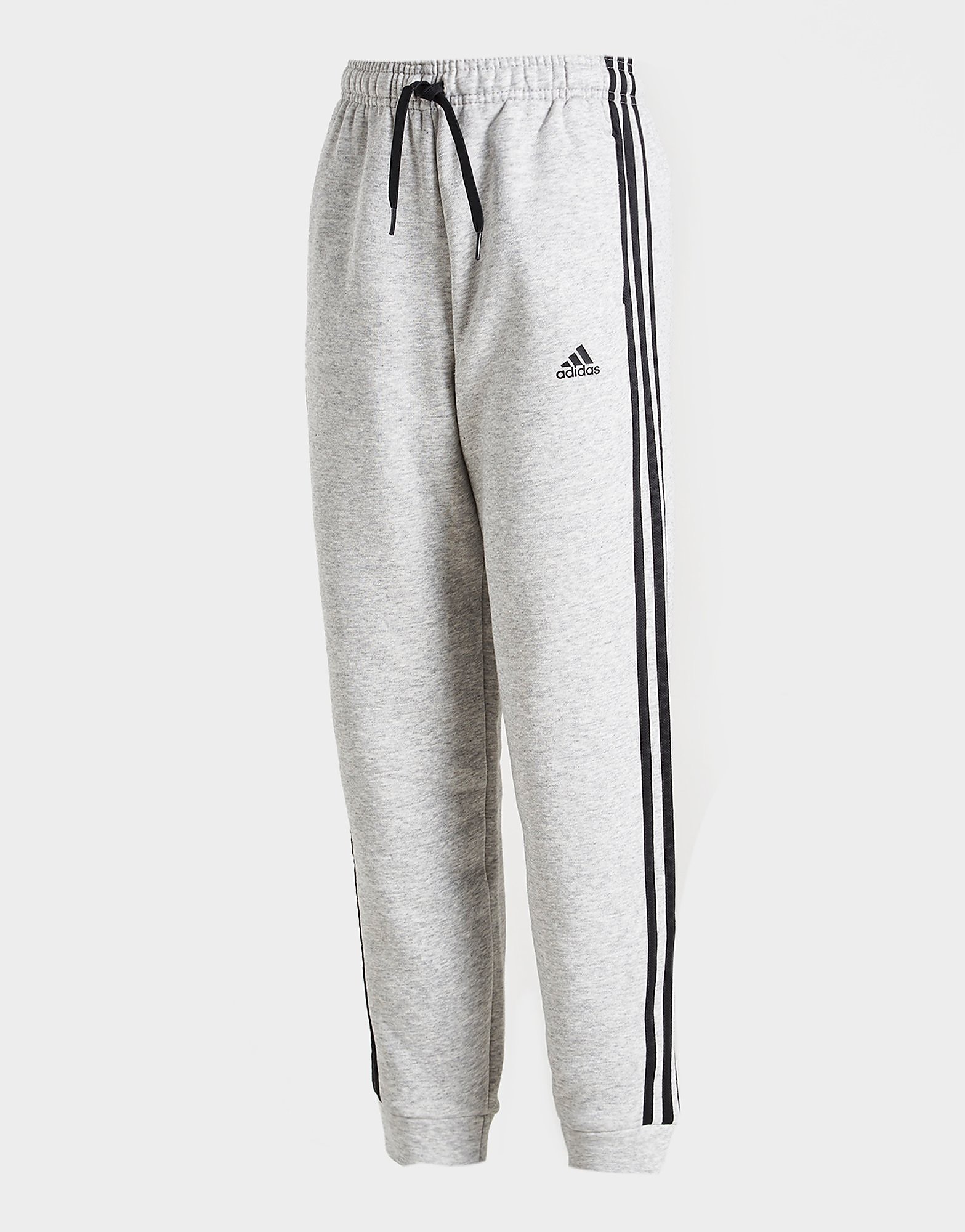 

adidas 3-Stripes Fleece Joggers Junior - Medium Grey Heather / Black/Black - Kids, Medium Grey Heather / Black/Black