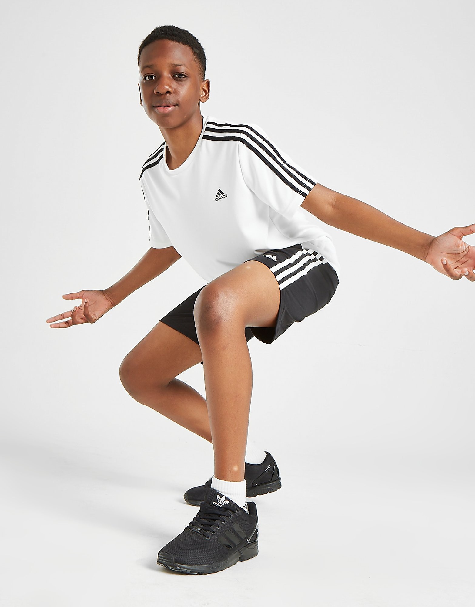 

adidas Badge of Sport T-Shirt/Shorts Set Junior - White / Black - Kids, White / Black