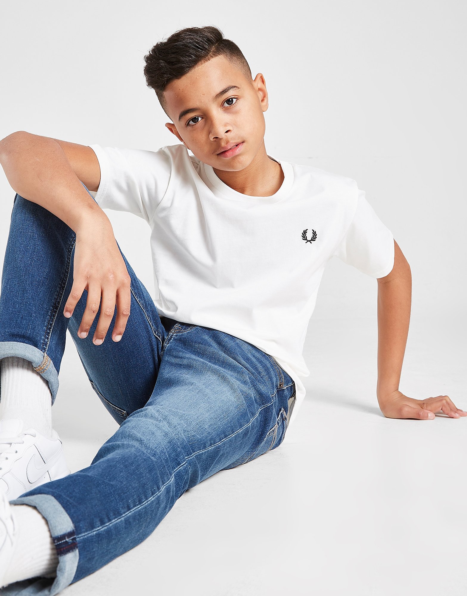 

Fred Perry Small Laurel T-Shirt - White - Kids, White