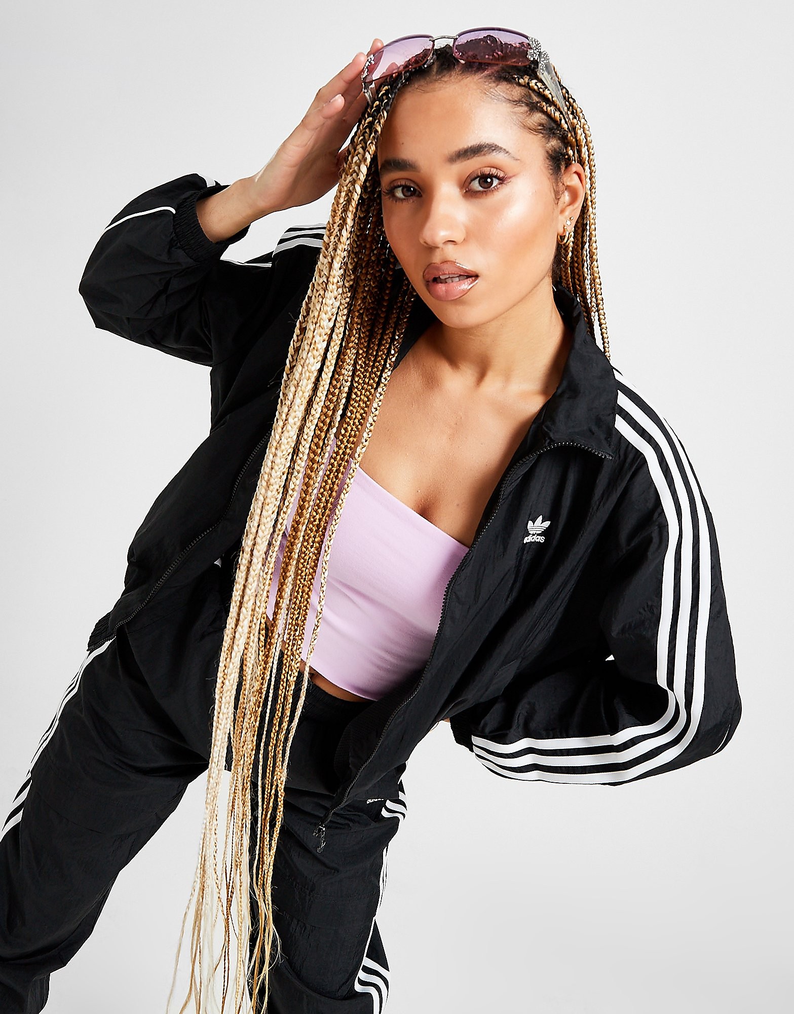 

adidas Originals 3-Stripes Woven Track Top - Black - Womens, Black