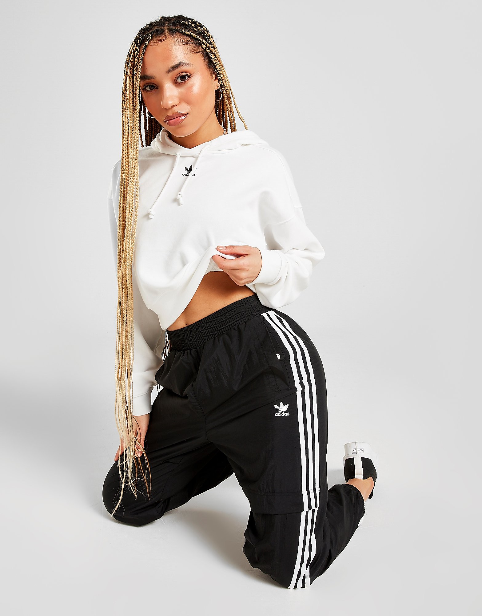 

adidas Originals 3-Stripes Woven Pants - Black/BLK/WHT - Womens, Black/BLK/WHT