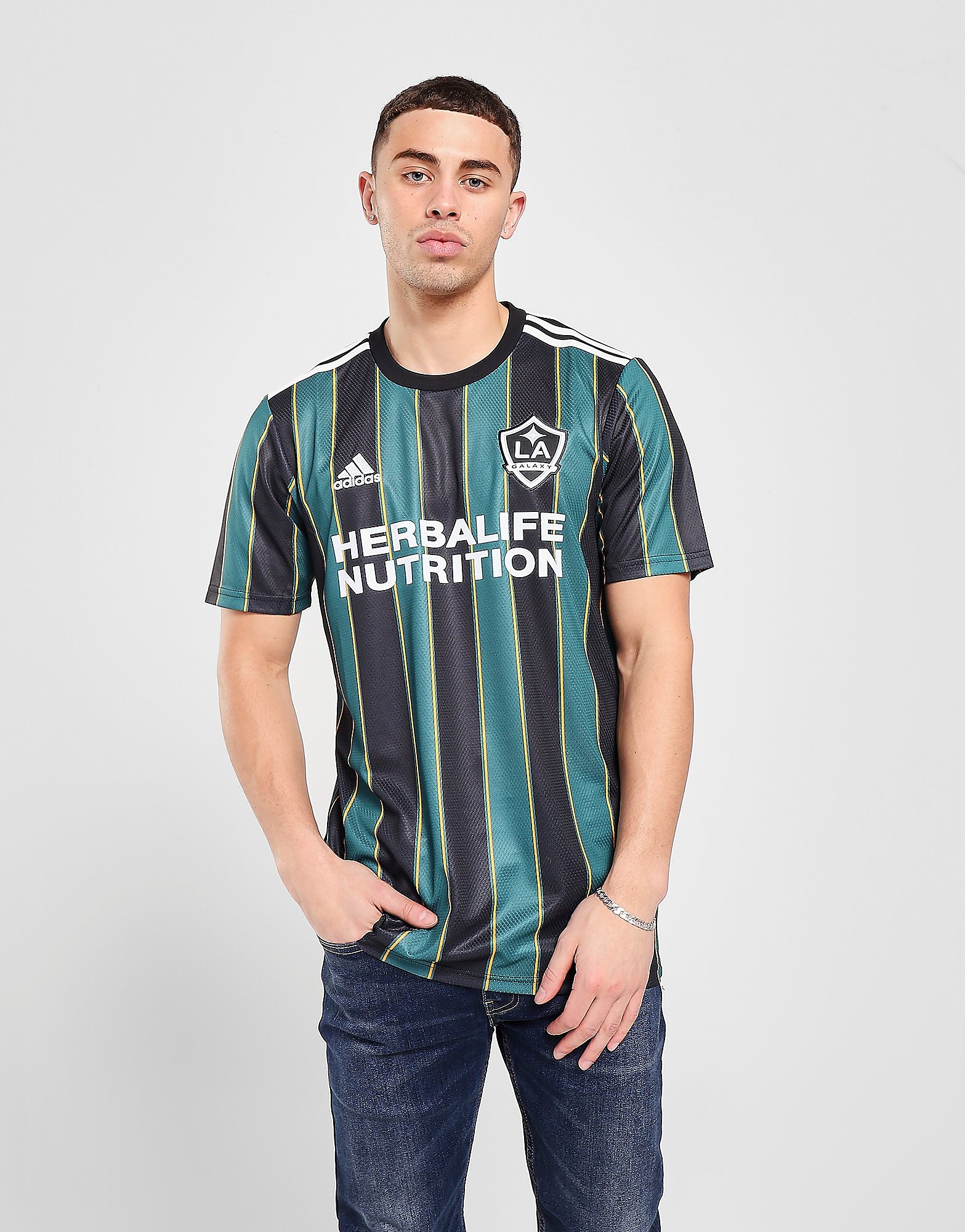 

adidas LA Galaxy 2021/21 Away Shirt - Green/Black - Mens, Green/Black