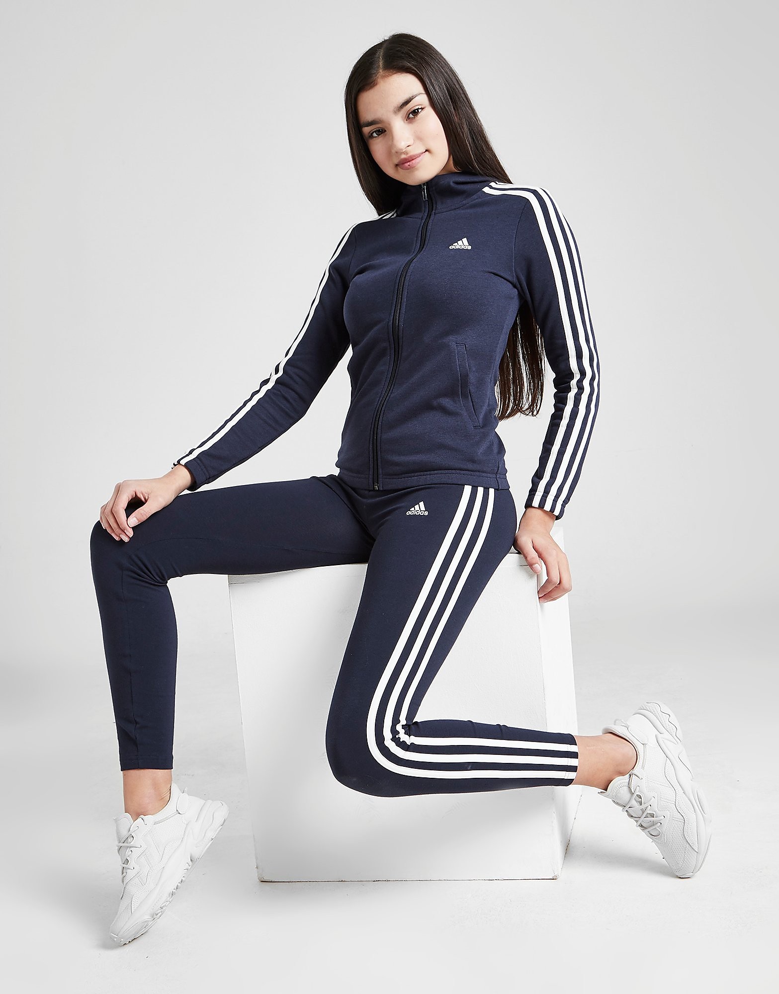 

adidas Girls' Badge Of Sport 3-Stripes Leggings Junior - Legend Ink / White - Kids, Legend Ink / White
