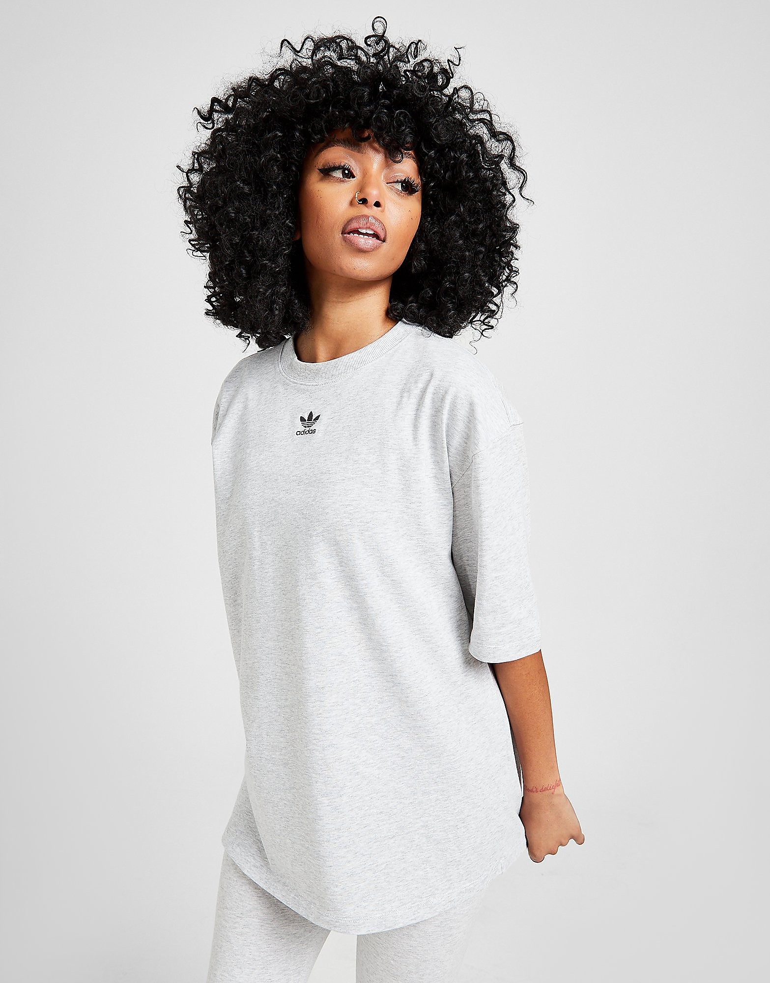 

adidas Originals Essential Trefoil Boyfriend T-Shirt - Light Grey Heather - Womens, Light Grey Heather
