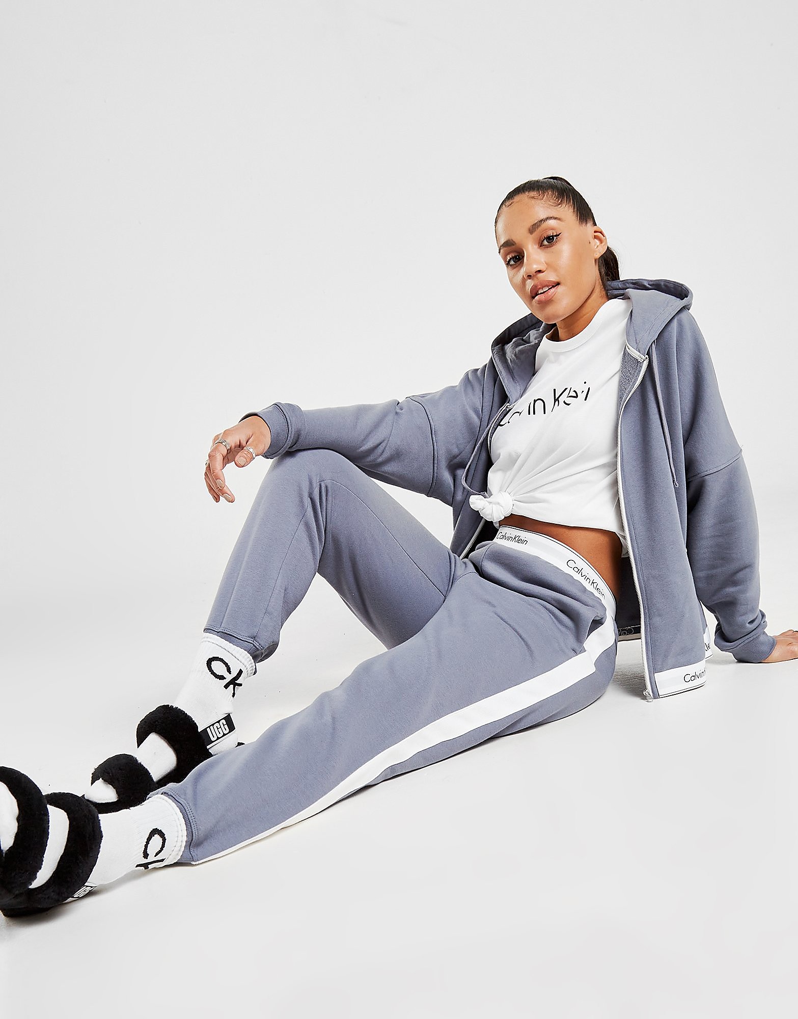 

Calvin Klein Modern Cotton Oversized Joggers - Grey - Womens, Grey