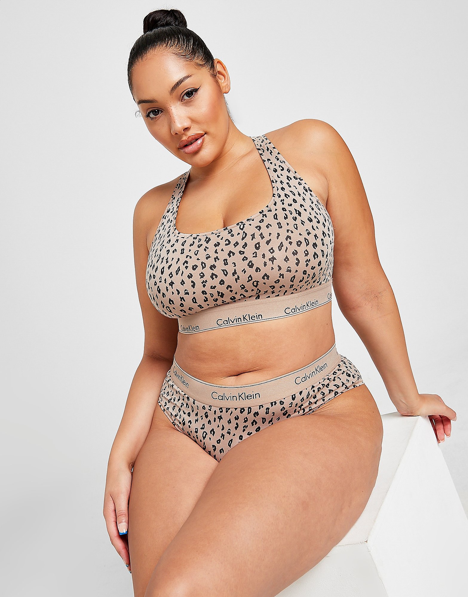 

Calvin Klein Underwear Plus Size Leopard Hipster Briefs - Brown - Womens, Brown