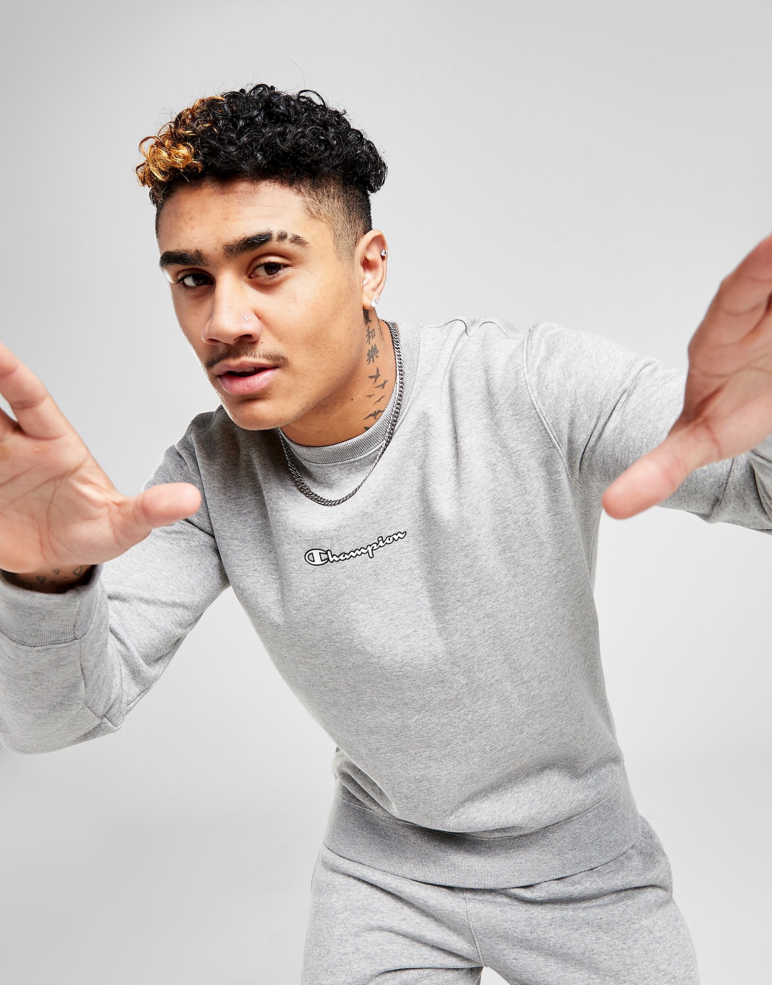 

Champion Script Logo Crew Sweatshirt - Only at JD - Grey - Mens, Grey