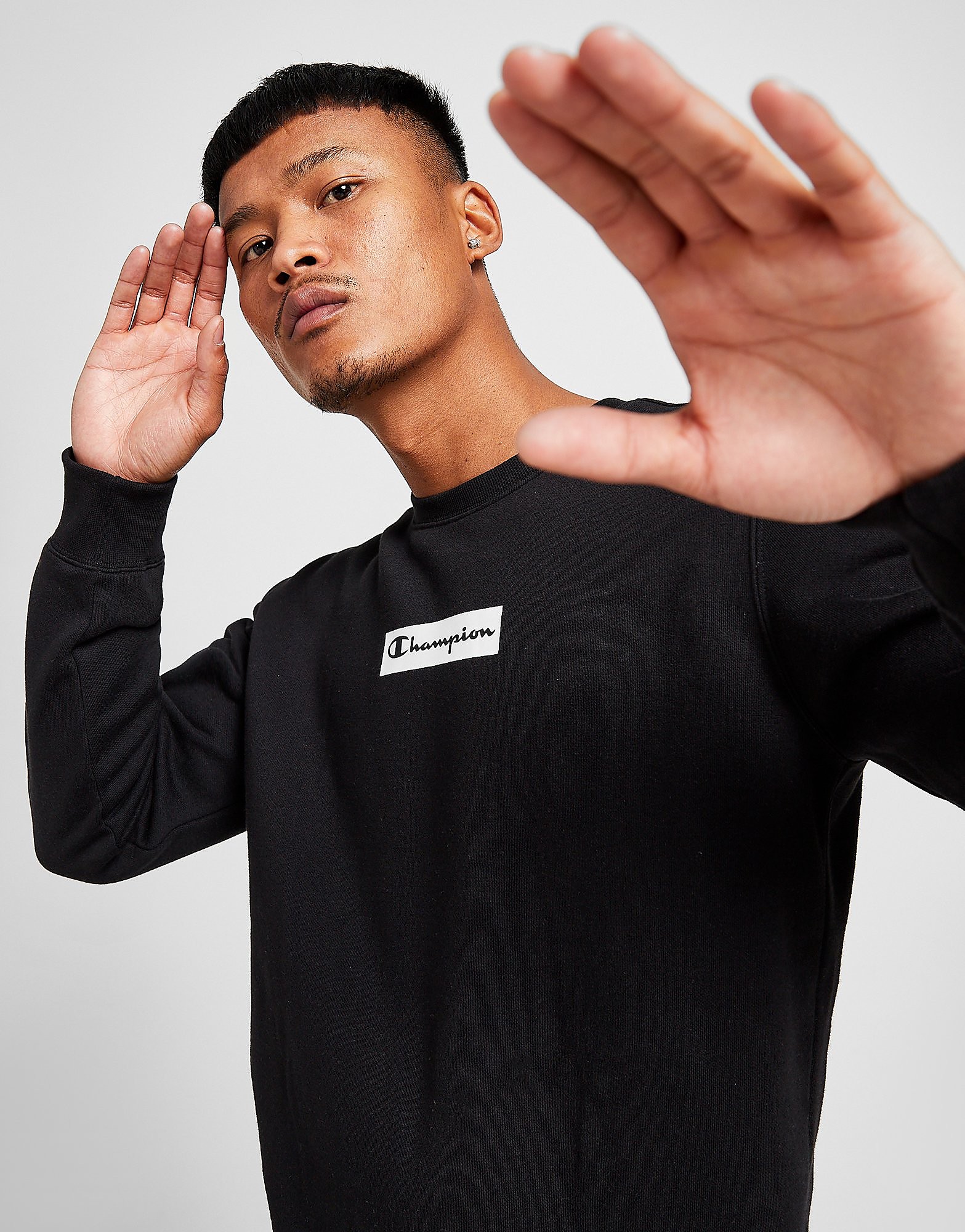 

Champion Box Logo Crew Sweatshirt - Only at JD - Black - Mens, Black