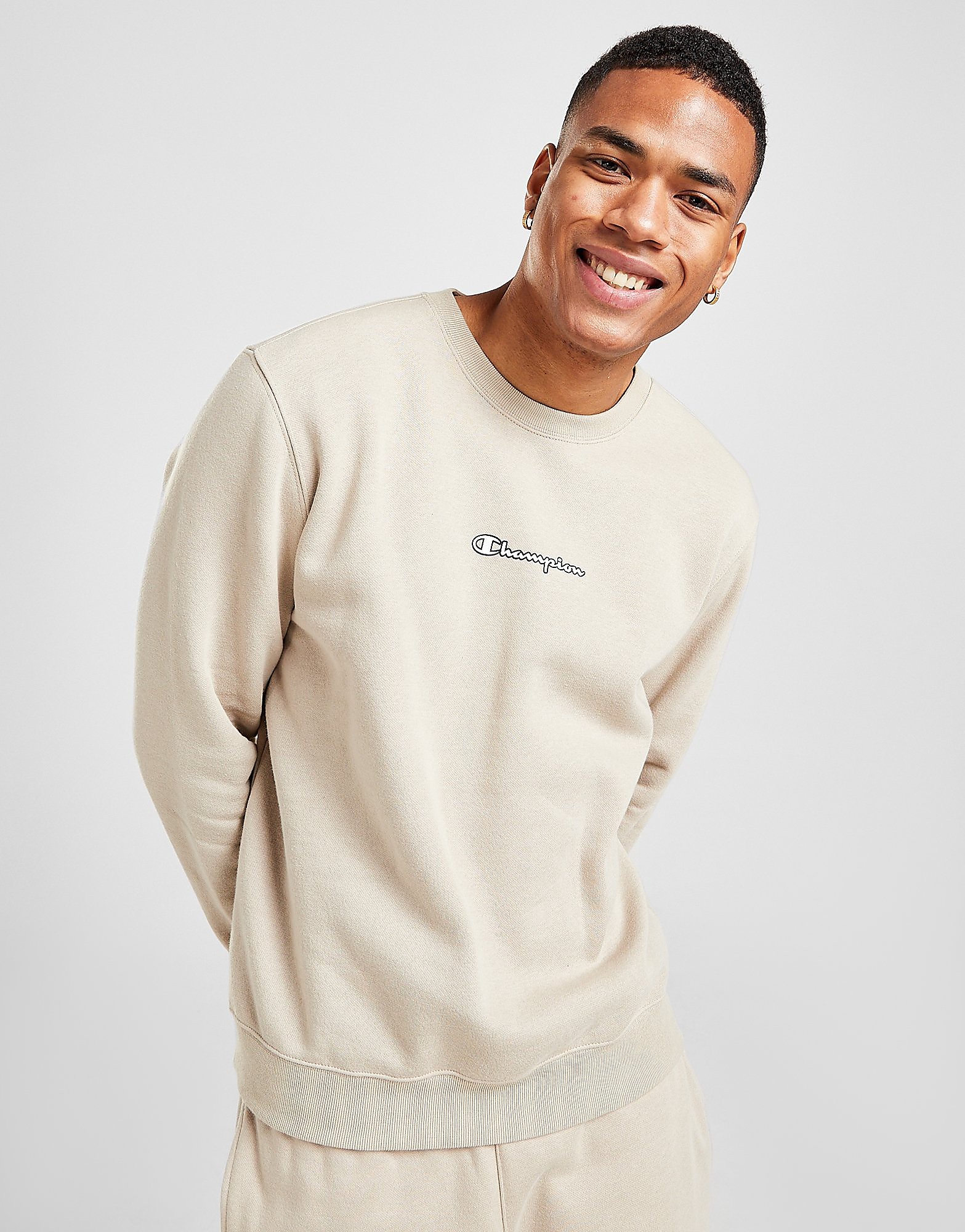 

Champion Script Logo Crew Sweatshirt - Only at JD - Beige - Mens, Beige