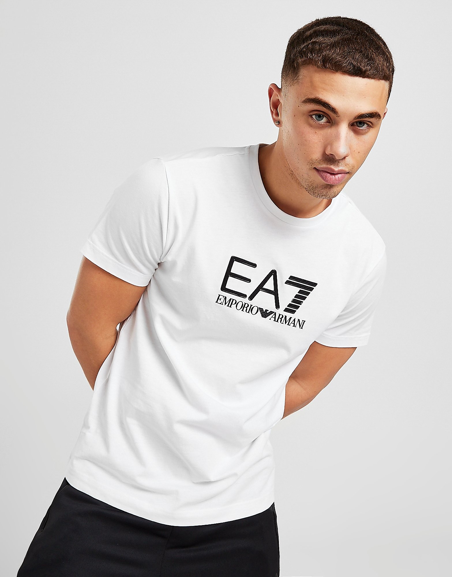 

Emporio Armani EA7 Silicone Large Logo T-Shirt - Only at JD - WHITE/Black - Mens, WHITE/Black