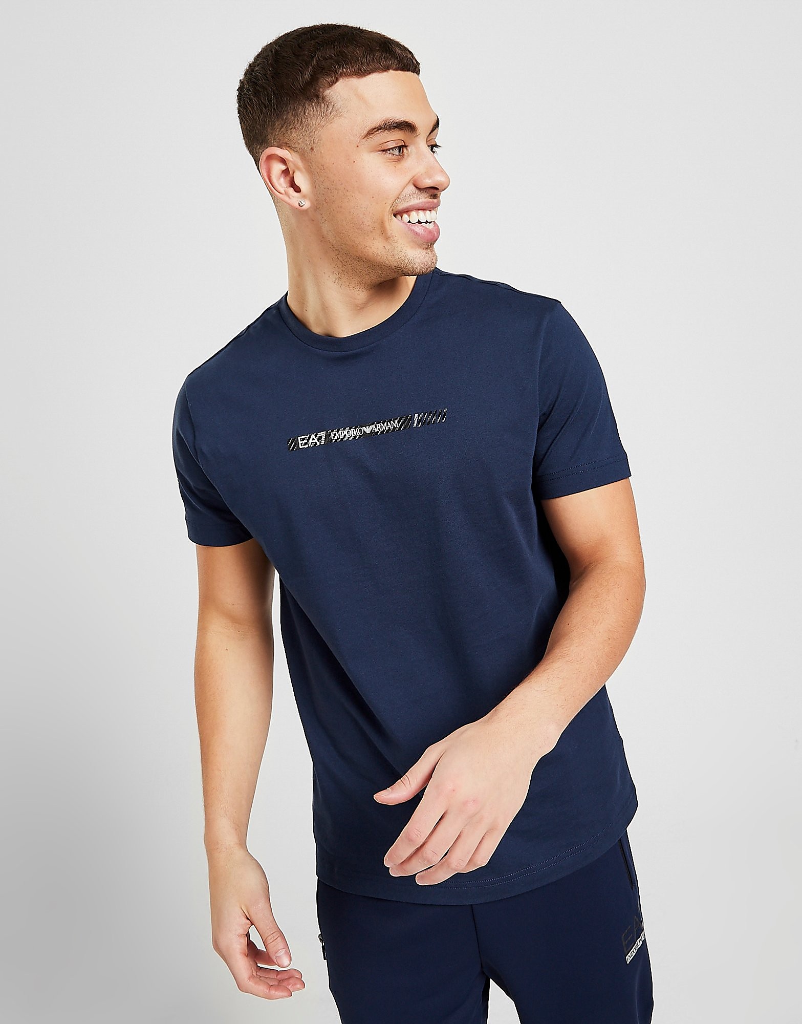 

Emporio Armani EA7 Carbon Stripe T-Shirt - Only at JD - BLUE - Mens, BLUE