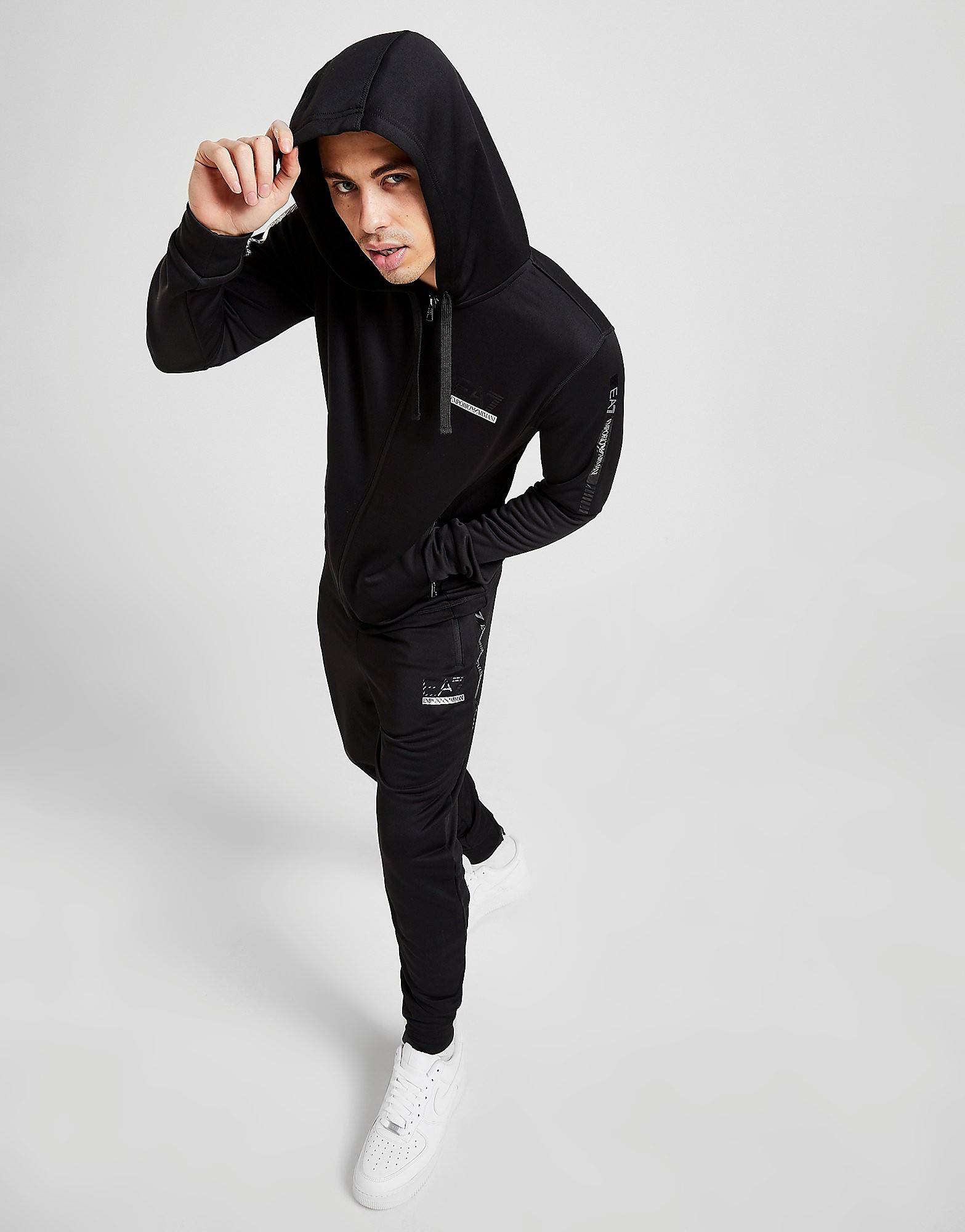

Emporio Armani EA7 Carbon Stripe Zip Through Hoodie - Only at JD - Black - Mens, Black