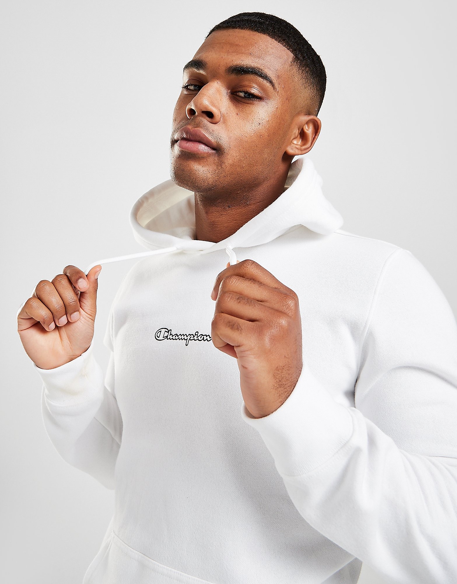 

Champion Script Logo Hoodie - Only at JD - White - Mens, White
