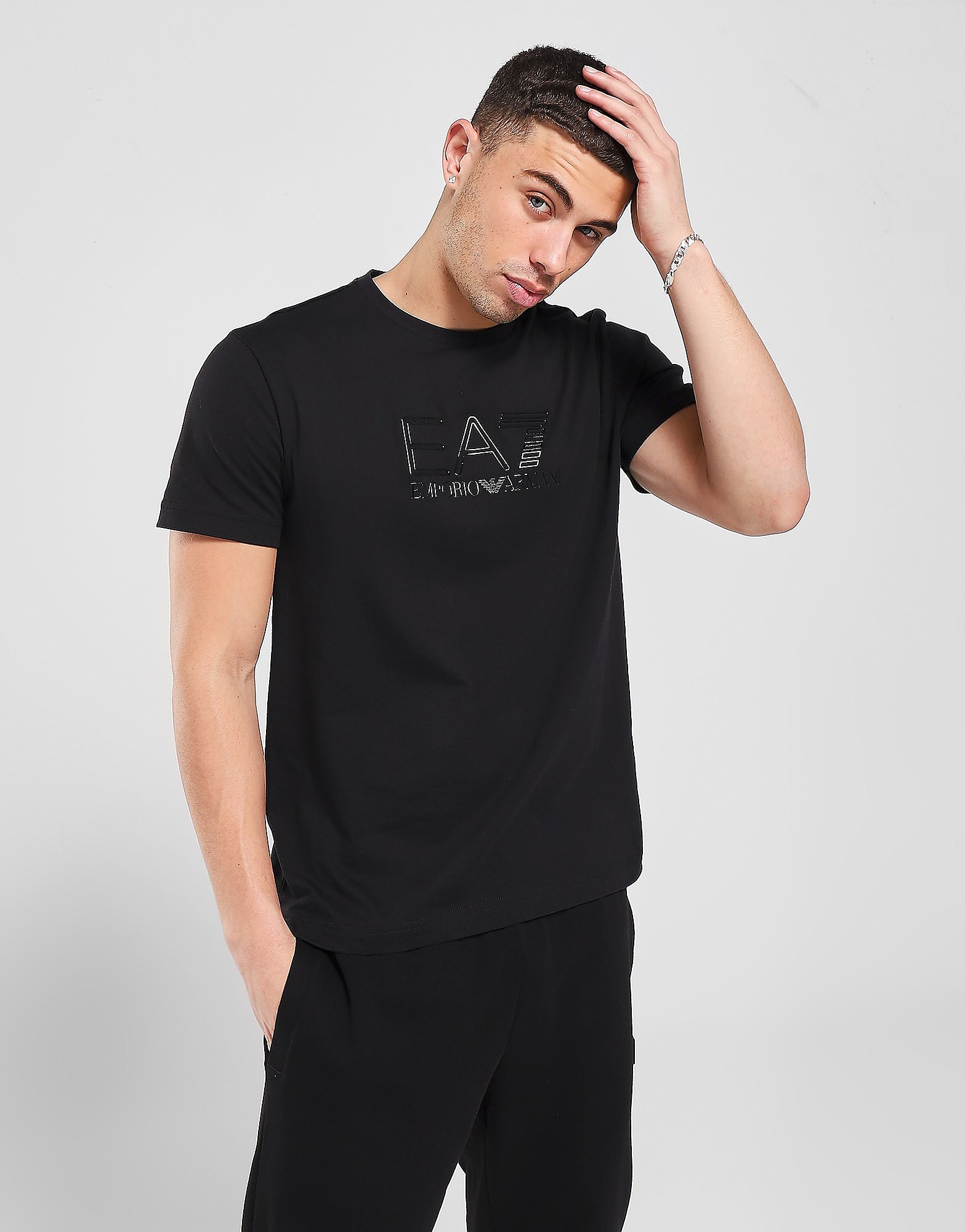 

Emporio Armani EA7 Silicone Large Logo T-Shirt - Only at JD - Black - Mens, Black