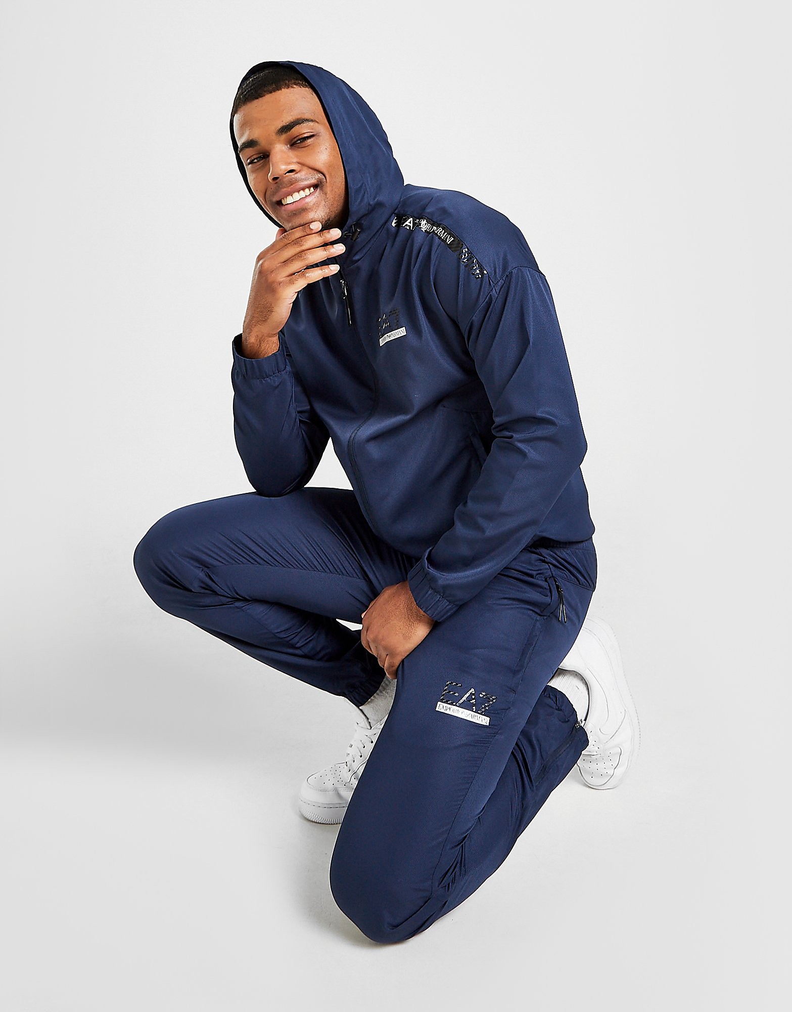 Emporio armani ea7 carbon stripe woven tracksuit - only at jd - mens,  sininen, emporio armani ea7, JD Sports