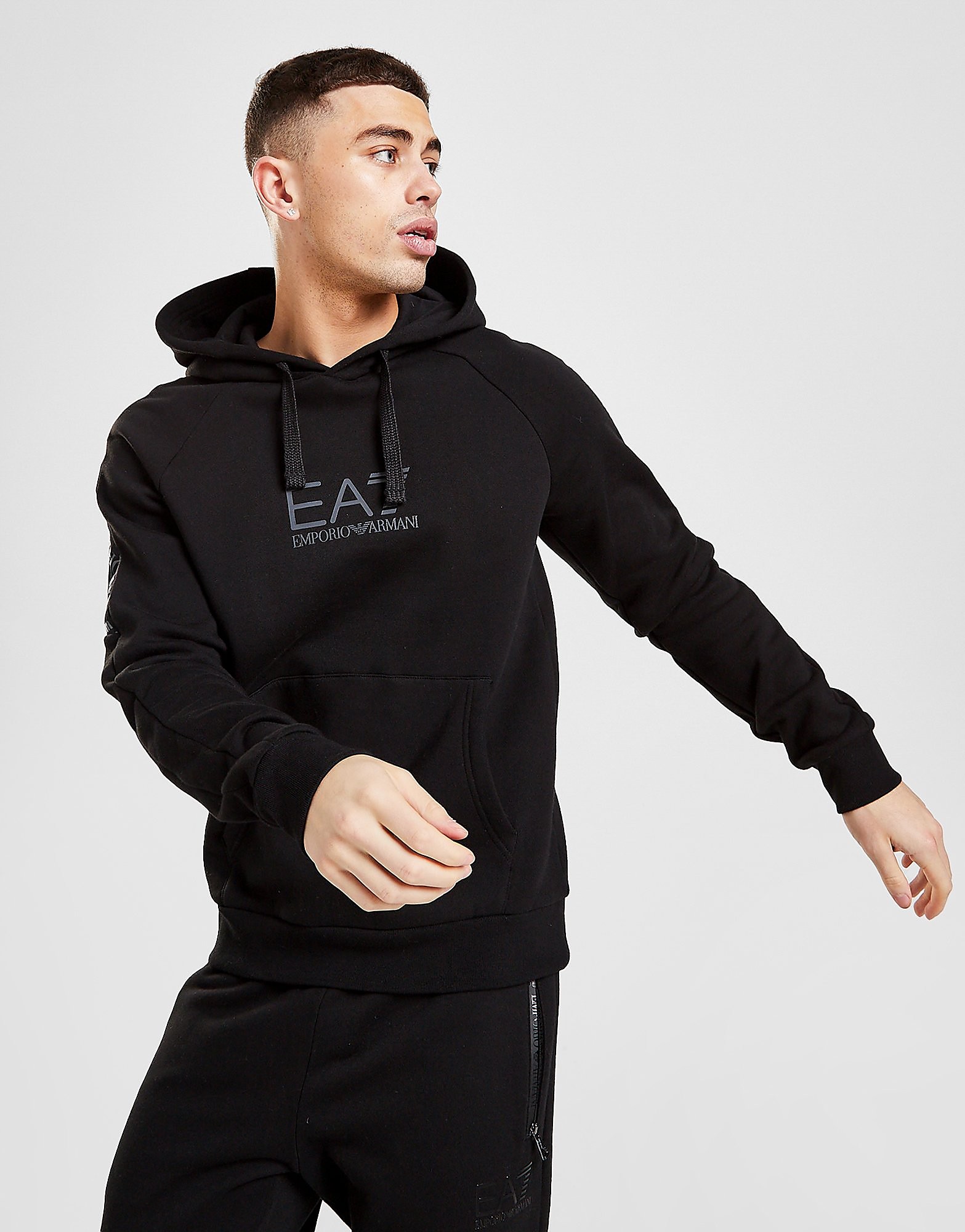 

Emporio Armani EA7 Grain Tape Hoodie - Only at JD - Black - Mens, Black