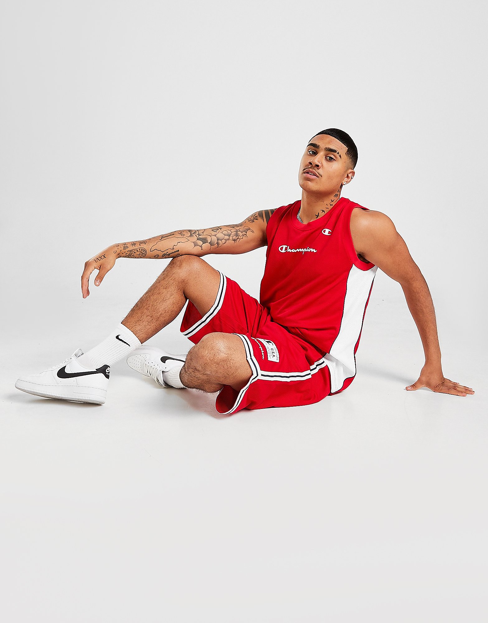 Champion Basketball Shorts - Red - Mens, Red