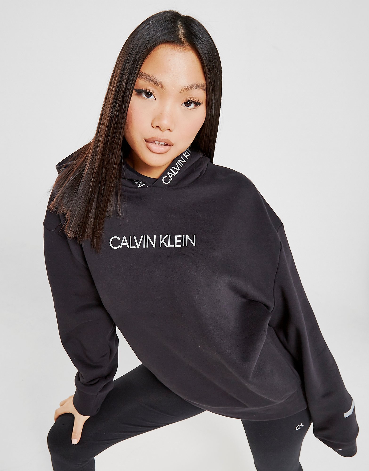 

Calvin Klein Performance Tape Logo Overhead Hoodie - Black - Womens, Black