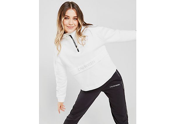 Calvin Klein Sweat à Capuche Zippé 1/4 Logo Femme