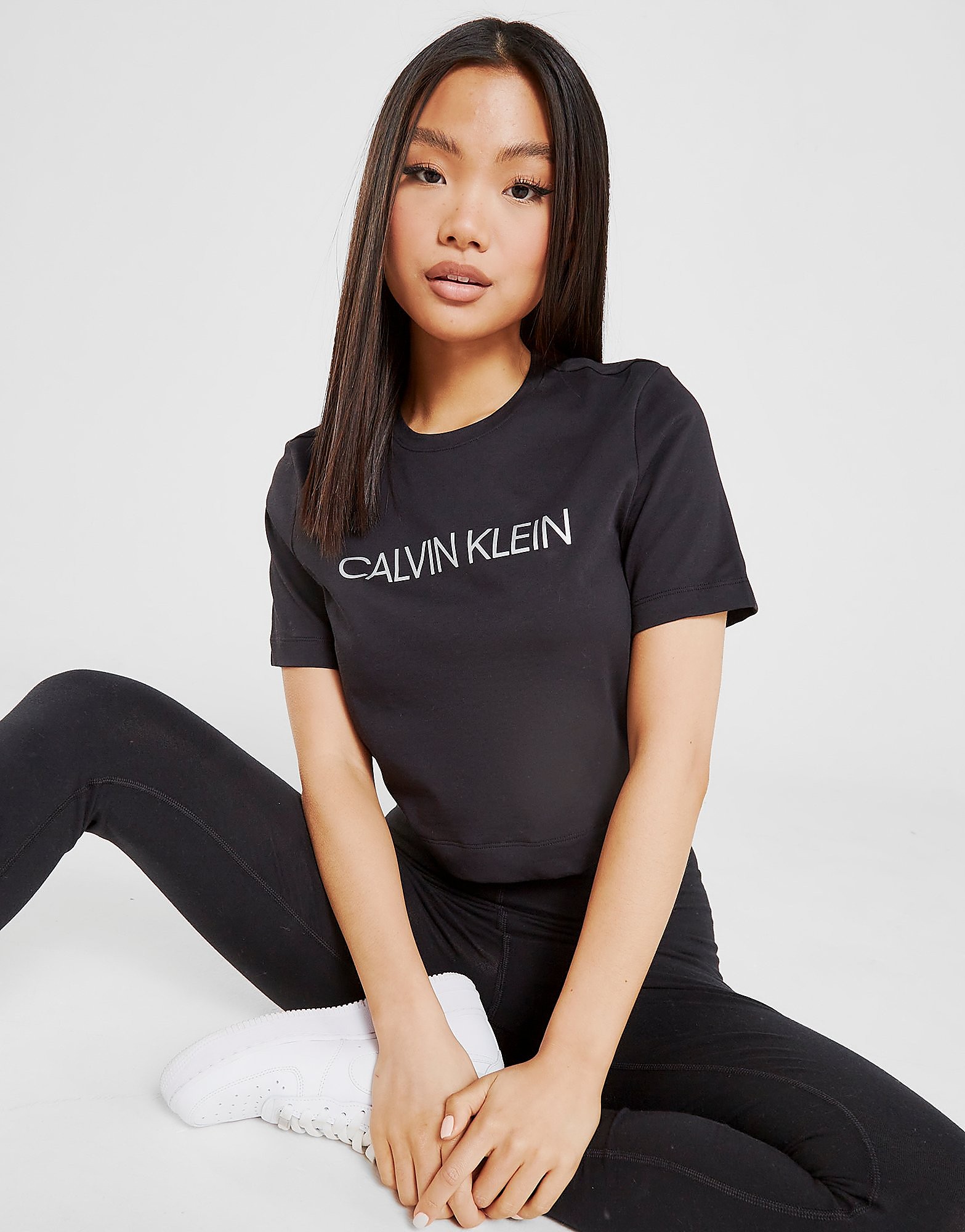 

Calvin Klein Performance Logo Slim Crop T-Shirt - Only at JD - Black - Womens, Black